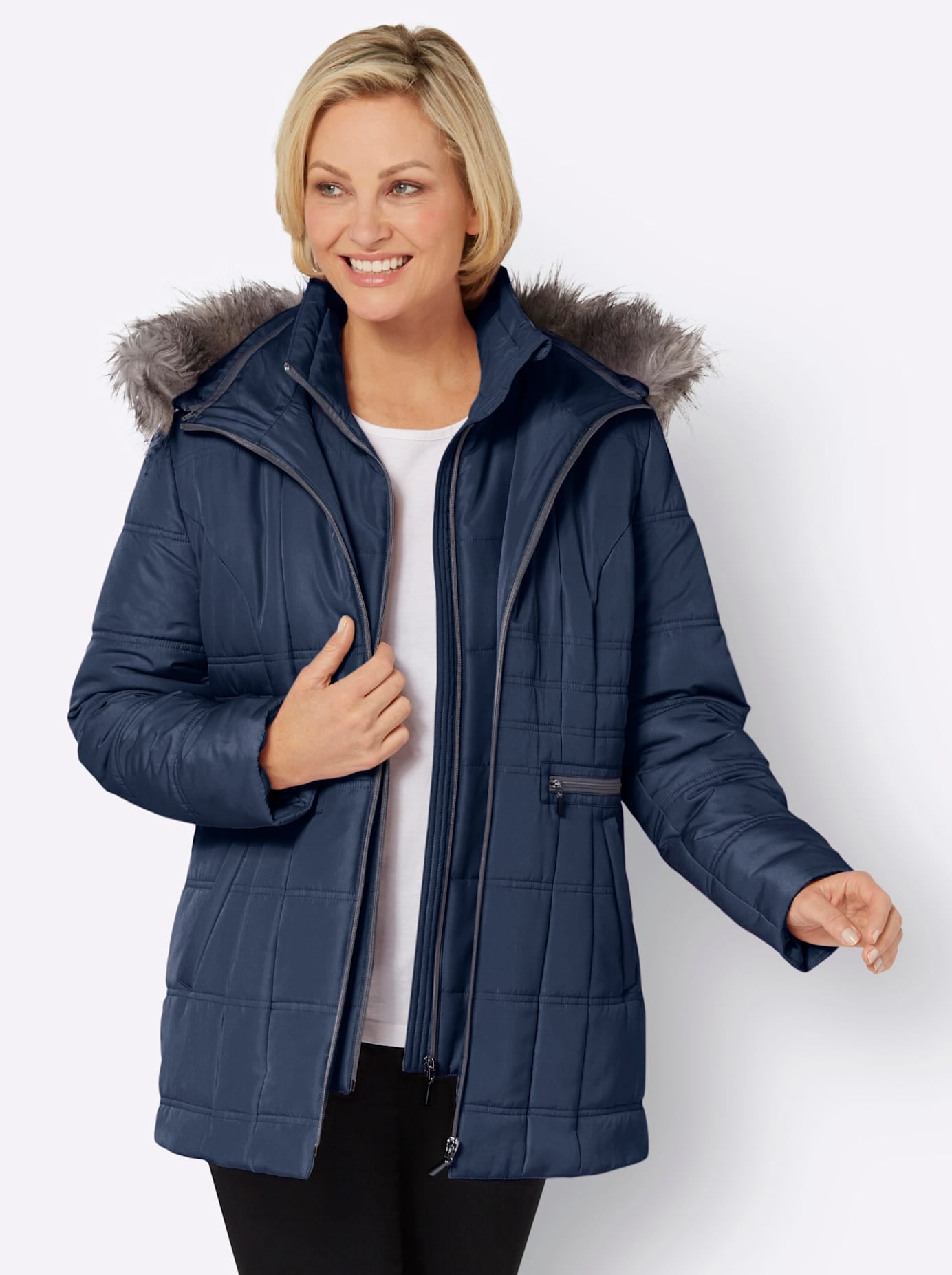 Classic Basics Steppjacke, mit Kapuze