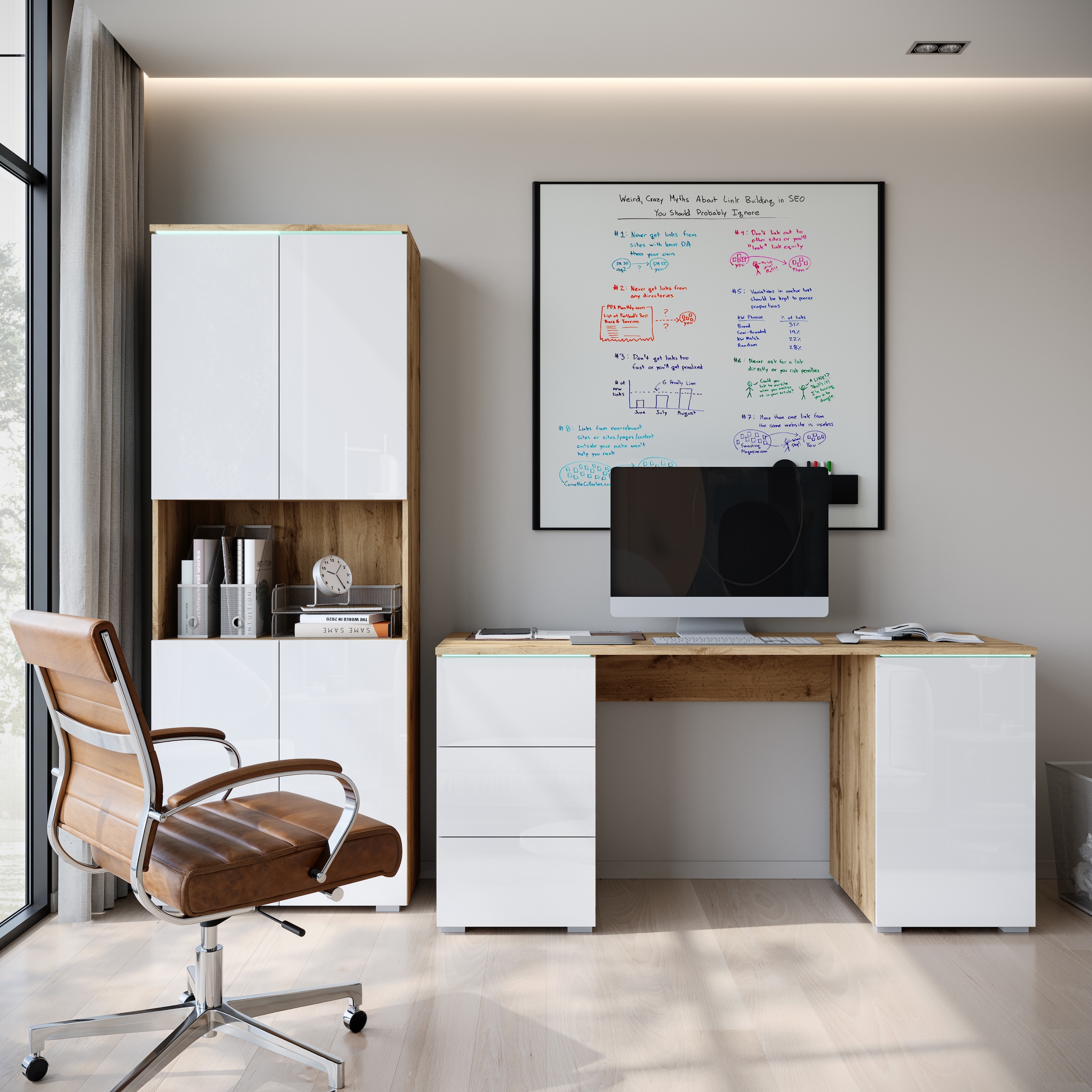 INOSIGN Aktenschrank »Vera, Mehrzweckschrank mit LED-Beleuchtung« Praktischer Stauraum mit höhenverstellbaren Ablageböden, H. 182 cm