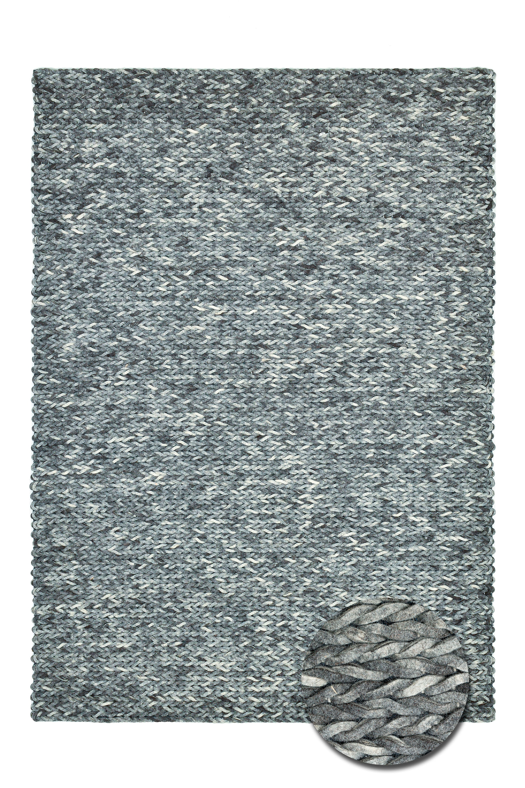 THEKO Wollteppich »Arlberg«, rechteckig, 23 mm Höhe, reine Wolle, Strickoptik, ideal im Wohnzimmer & Schlafzimmer