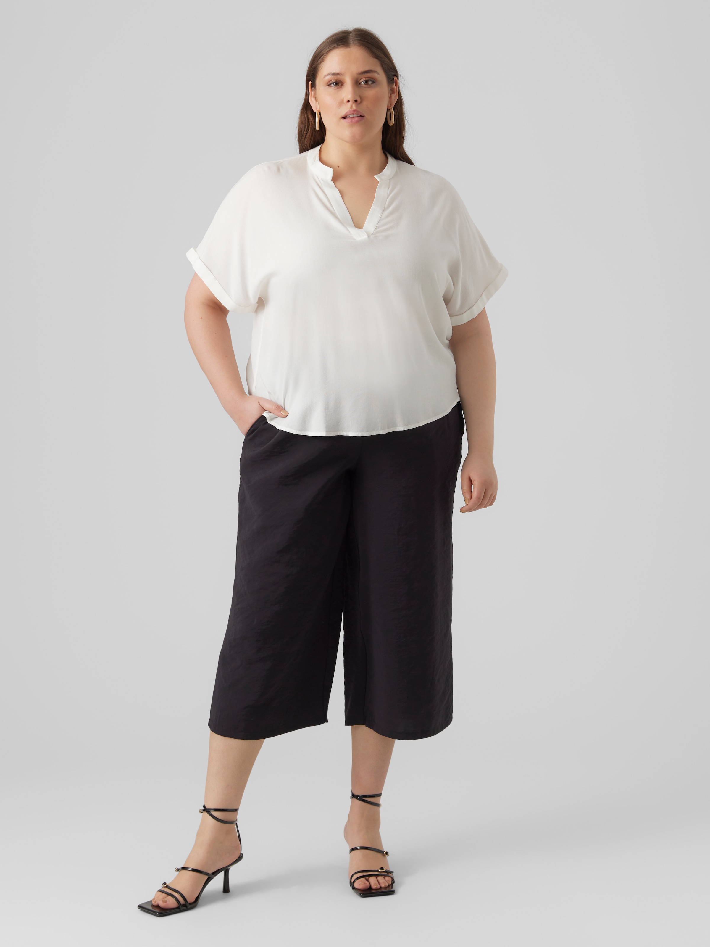 Vero Moda Curve Shirtbluse »VMCBEAUTY SS TOP NOOS CUR« Viskose, regular fit, Kurzarm