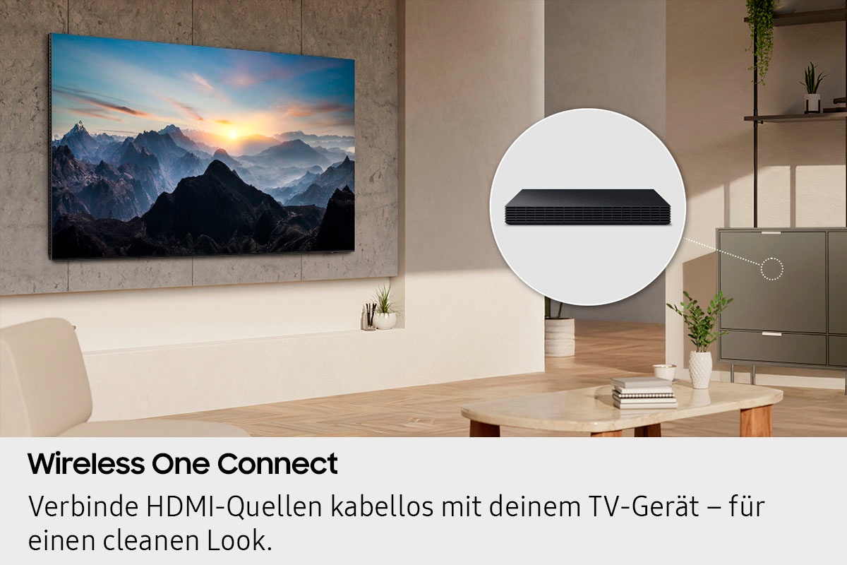 Samsung QLED-Fernseher »GQ65QN990FT« 163 cm/65 8K Ultra HD Smart-TV 8K AI Upscaling Pro & Glare Free, Wireless One Connect Box, Art Store