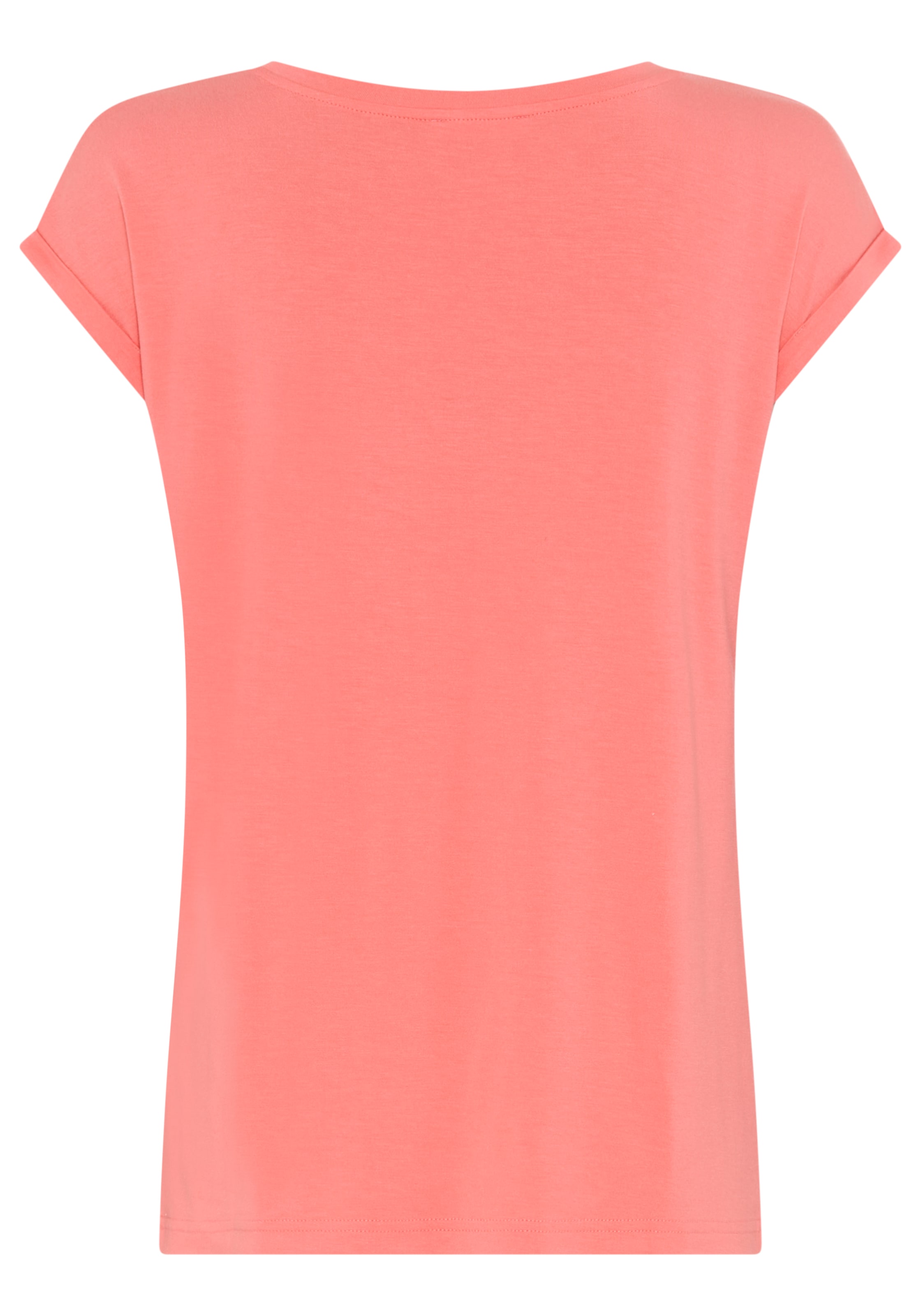 Tamaris T-Shirt Regular Fit, mit überlappenden Schultern, Kurzarm mit Aufschlag