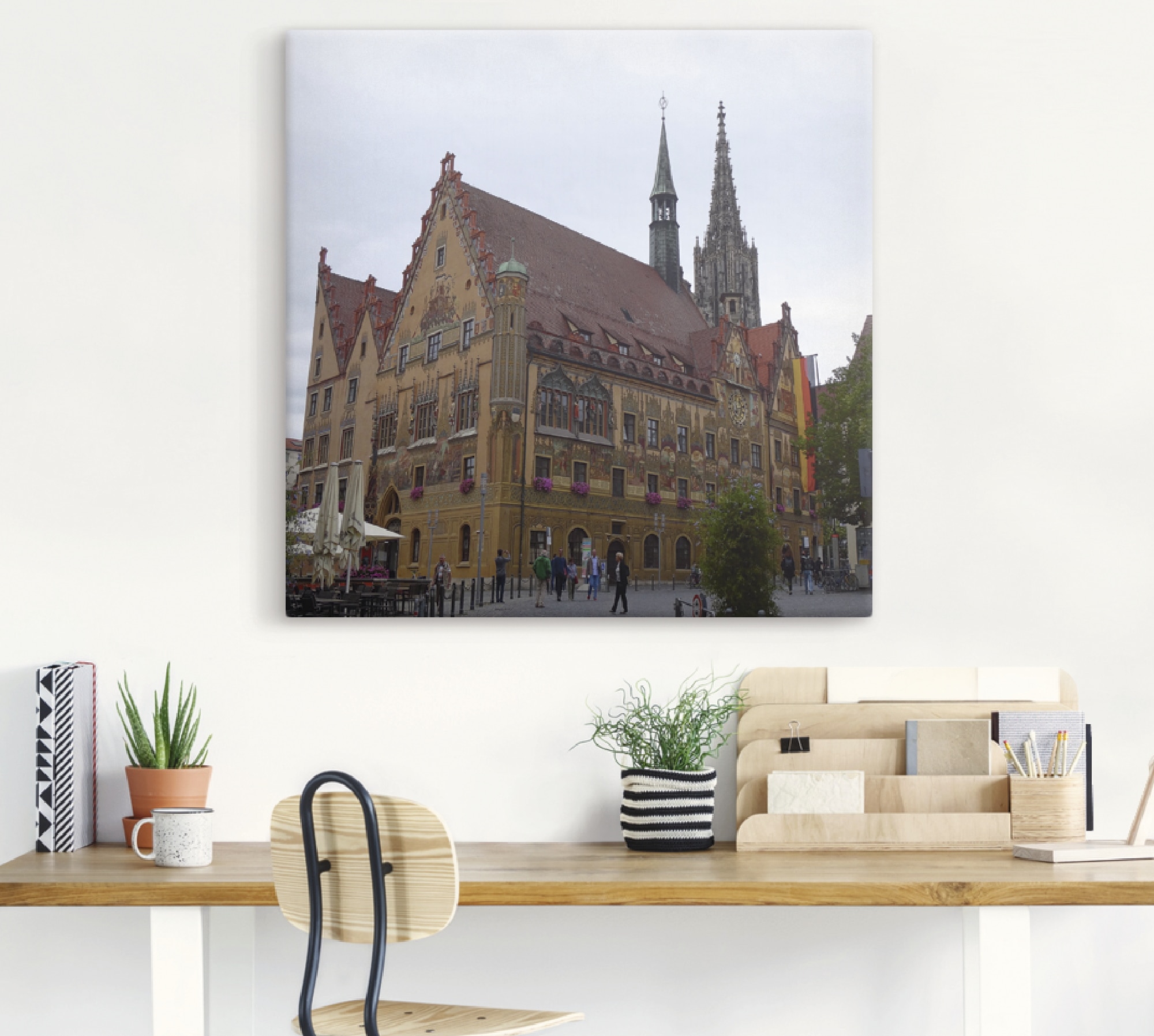 Artland Wandbild »Ulmer Rathaus«, Gebäude, (1 St.), als Alubild, Leinwandbild, Wandaufkleber oder Poster in versch. Größen
