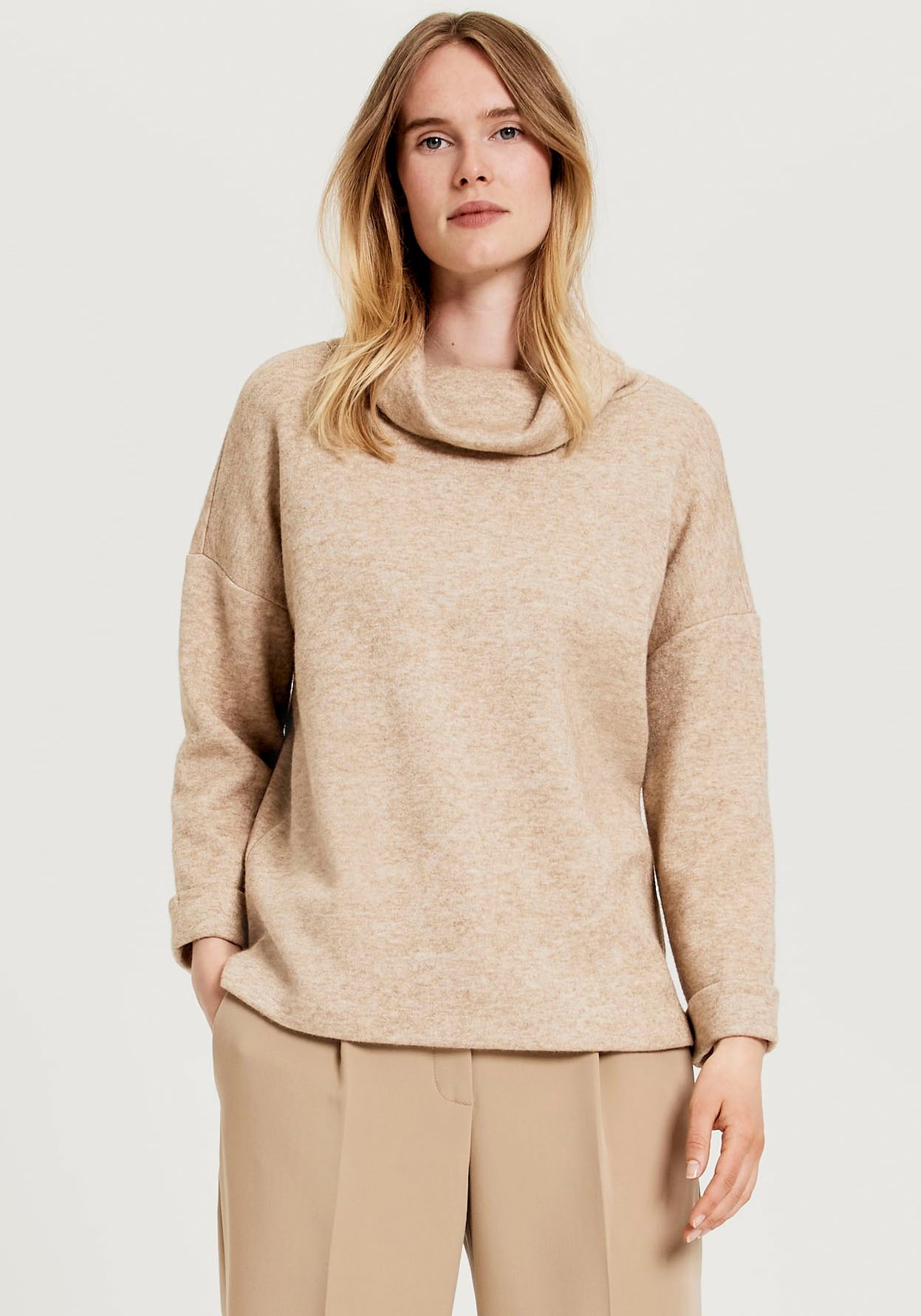 OPUS Longsweatshirt »Gewise«, mit Ärmelumschlag