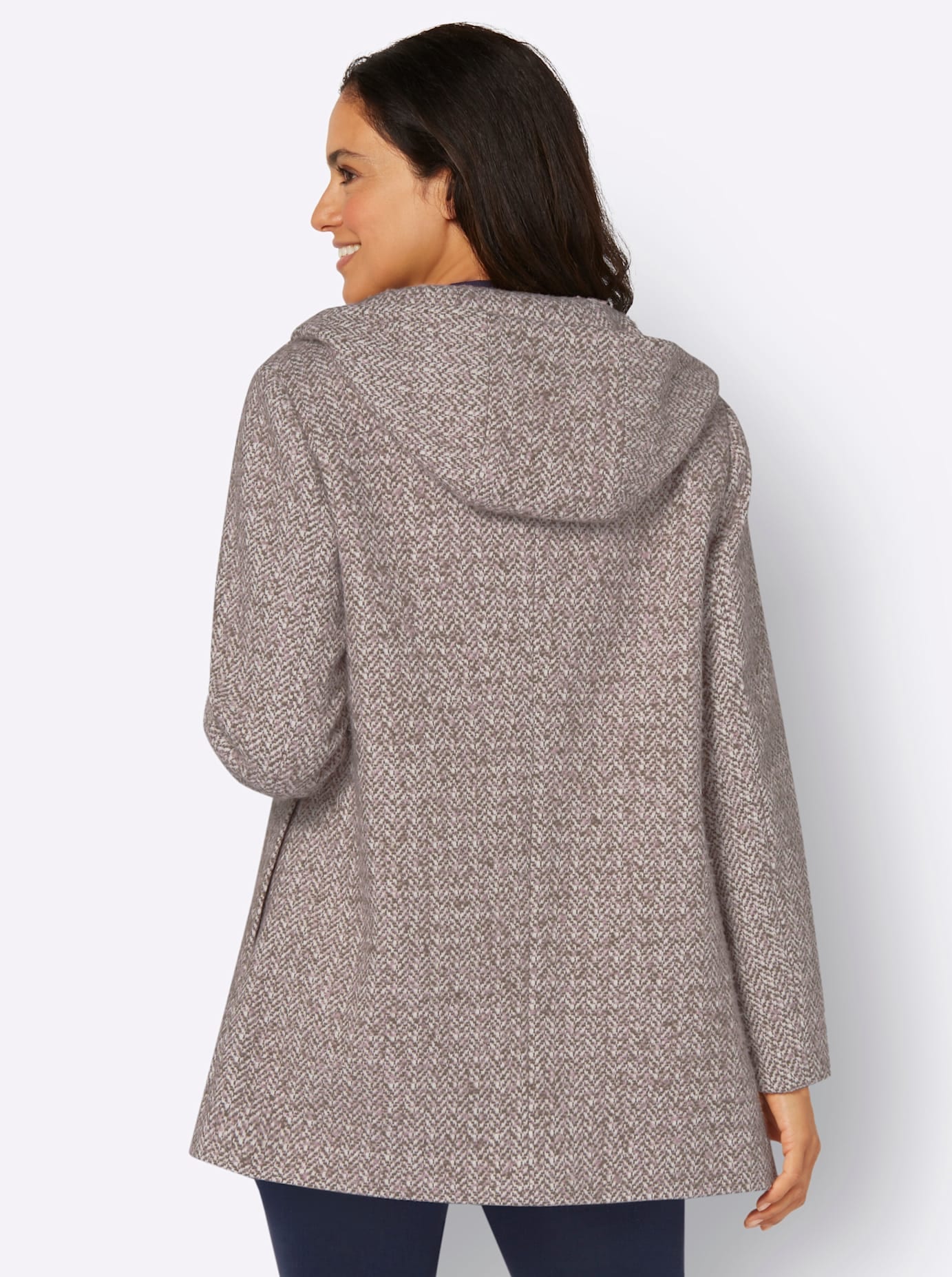 Inspirationen Bouclèjacke, mit Kapuze