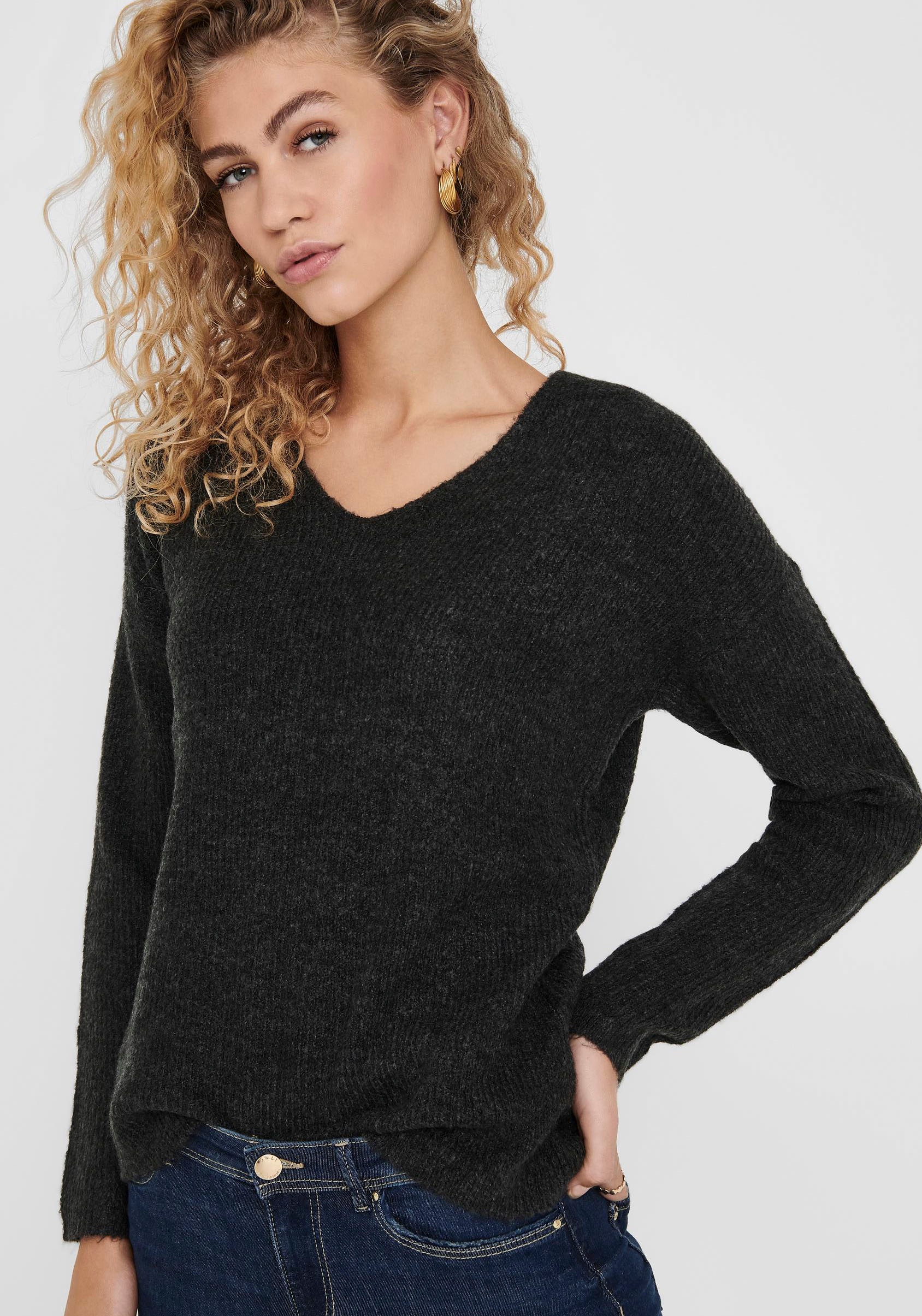 ONLY Strickpullover »ONLCAMILLA V-NECK L/S PULLOVER KNT NOOS«