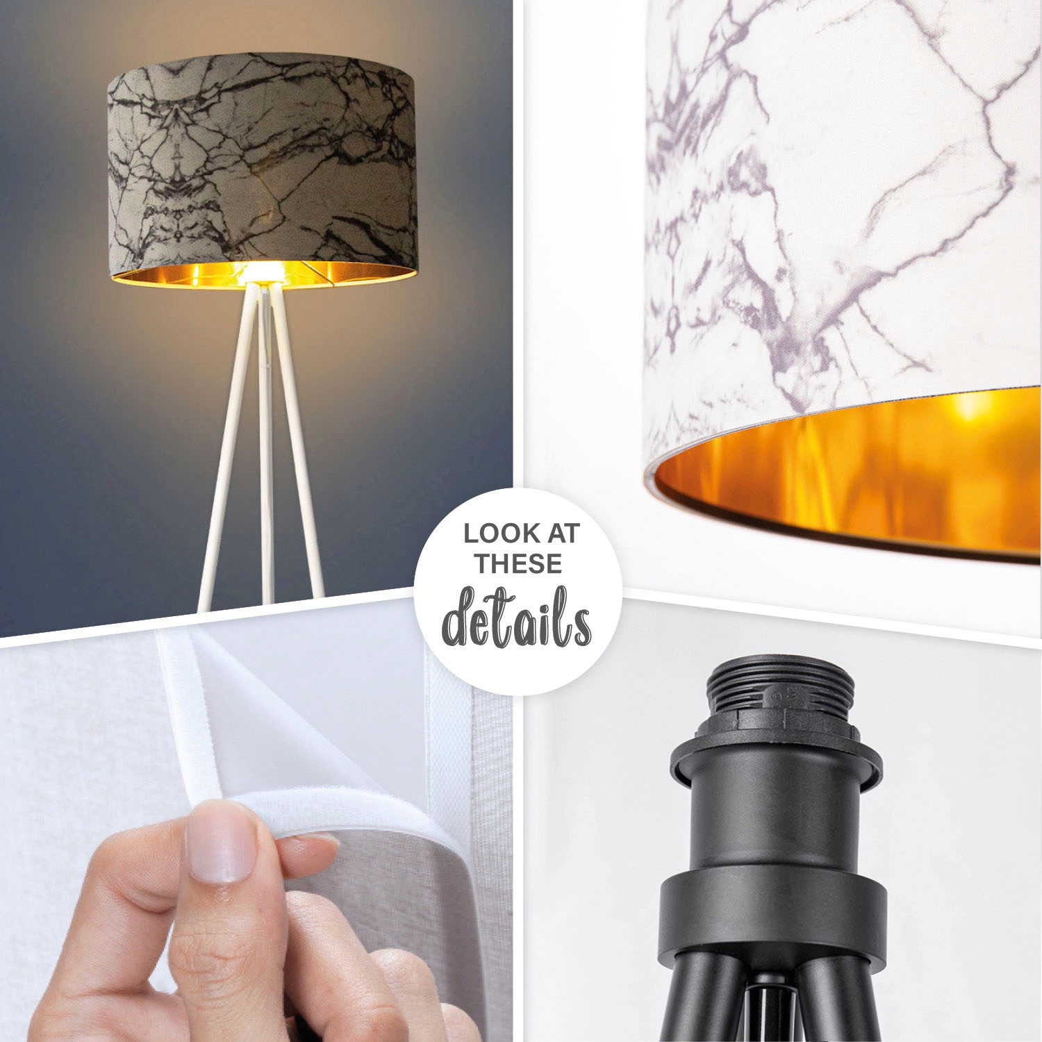Paco Home Stehlampe Standleuchte Stein Shop »Trina Marmor Weiß E27 Grau im OTTO Schlafzimmer Online Design Kraft«
