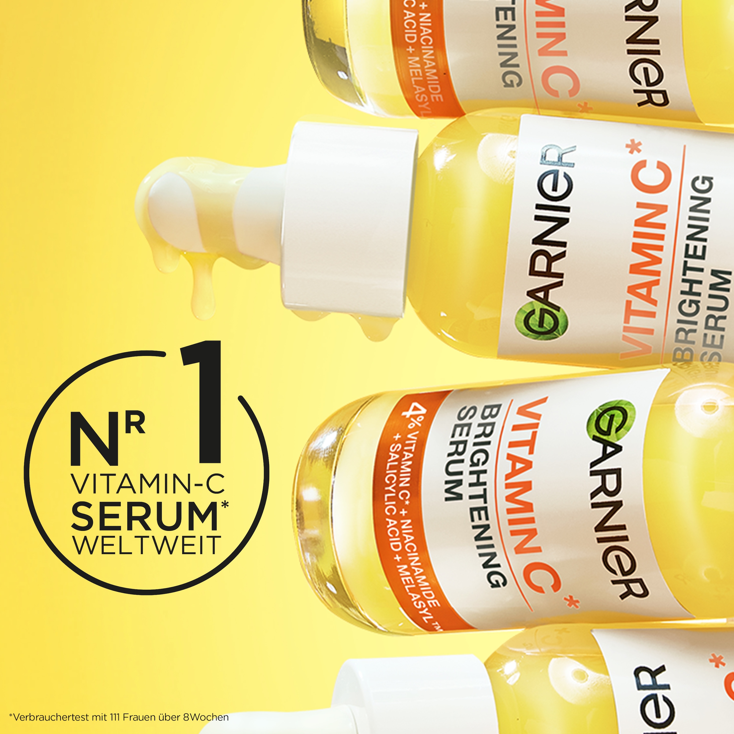 GARNIER Gesichtsserum »SkinActive Vitamin C« wirkt Pigmentflecken entgegen, die Haut wird glatter