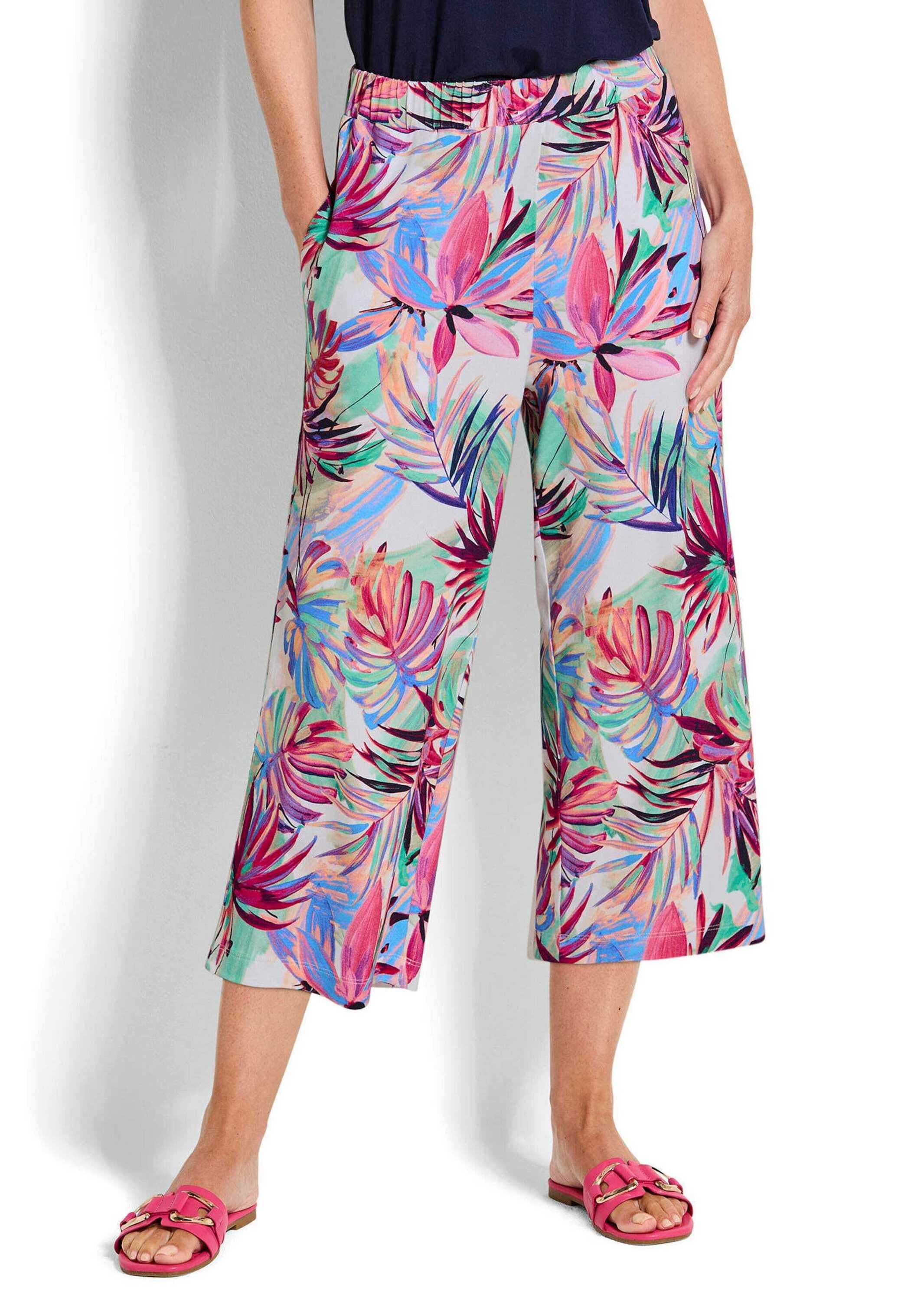 GOLDNER Schlupfhose »Jersey-Culotte VERA mit Palmenprint«