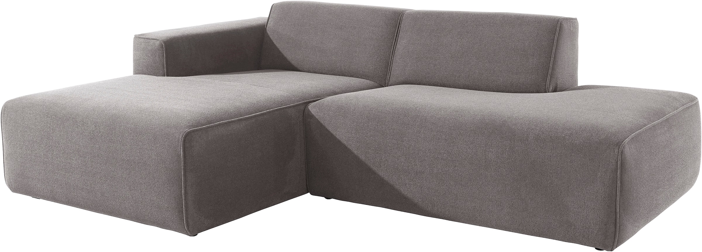 andas Ecksofa »Noord mit Kedernaht, Breite 227 cm«, Cord, Struktur, Webstoff, mit Wellenunterfederung, Massivholzrahmen