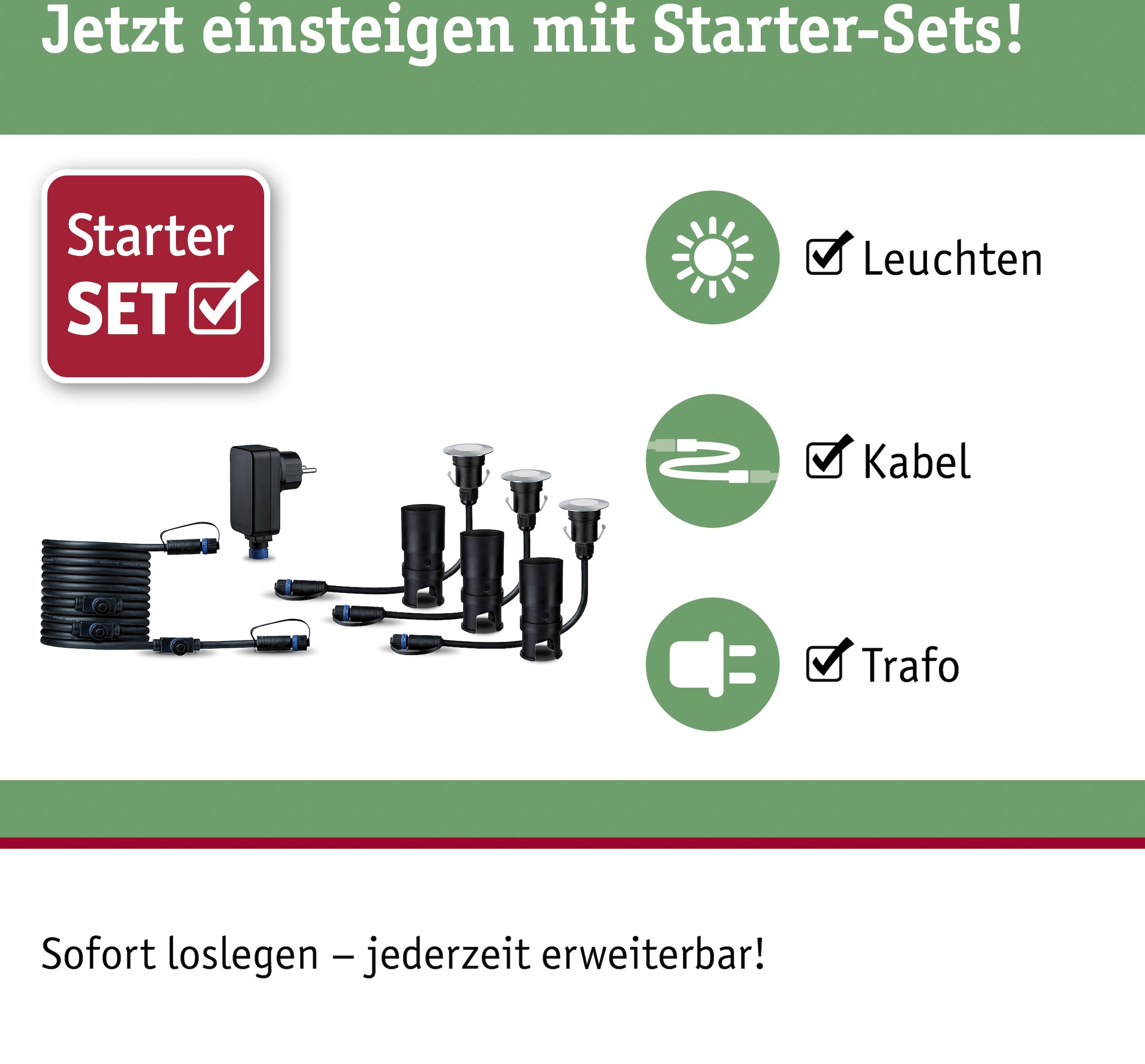 Paulmann LED Einbauleuchte »Plug & Shine«, 3 flammig, Leuchtmittel LED-Modul | LED fest integriert, LED-Modul, IP65 3000K