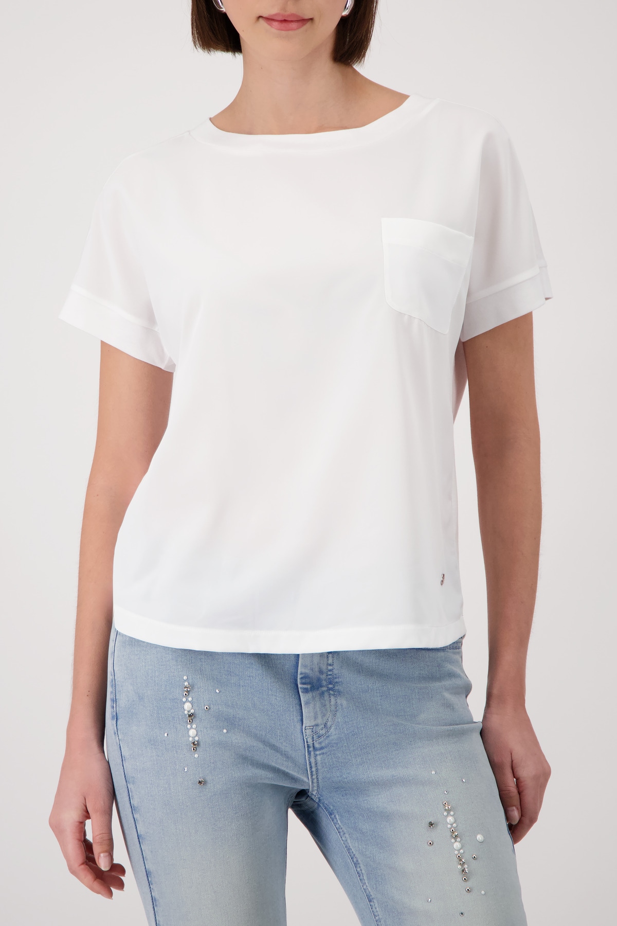 Monari Schlupfbluse »Schluse Basic Schluse« mit Ziertasche