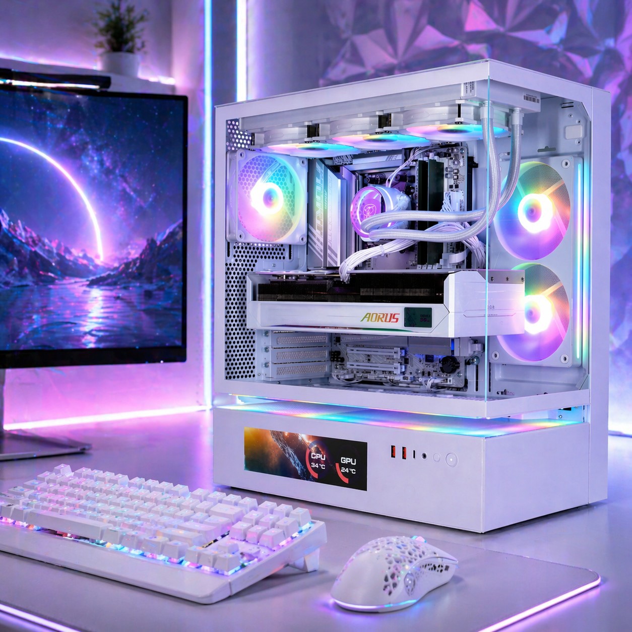 Cougar Gaming-PC »CFV235 Vision WT 8128 AMD Ryzen 9 9950X3D 32GB DDR5 2TB SSD RTX 5090« Windows 11, DDR5 RAM, Wasserkühlung