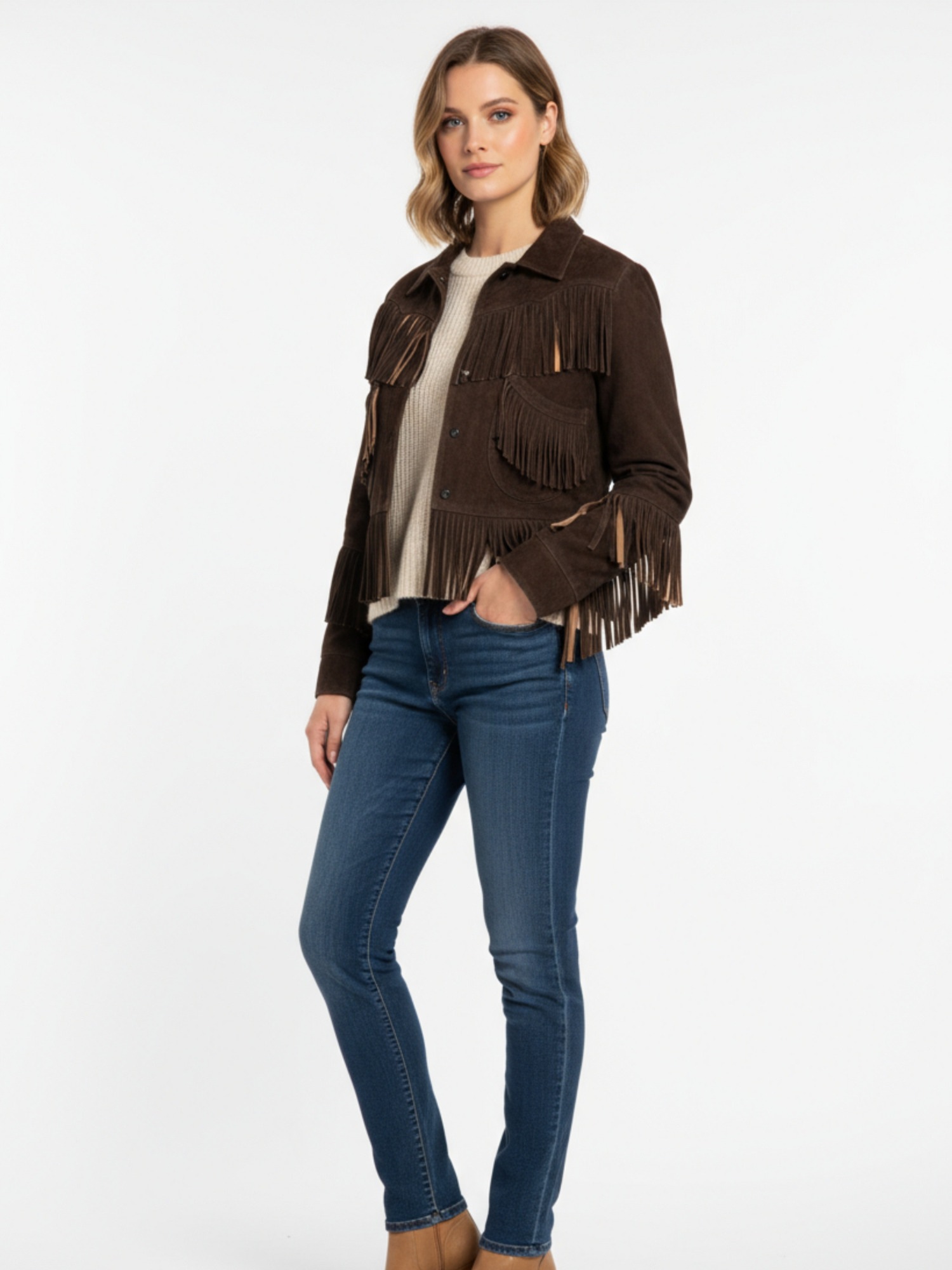 RICANO Kurzjacke »Western-Lederjacke Sedley« keine Angabe Handgefertigt aus echtem Leder