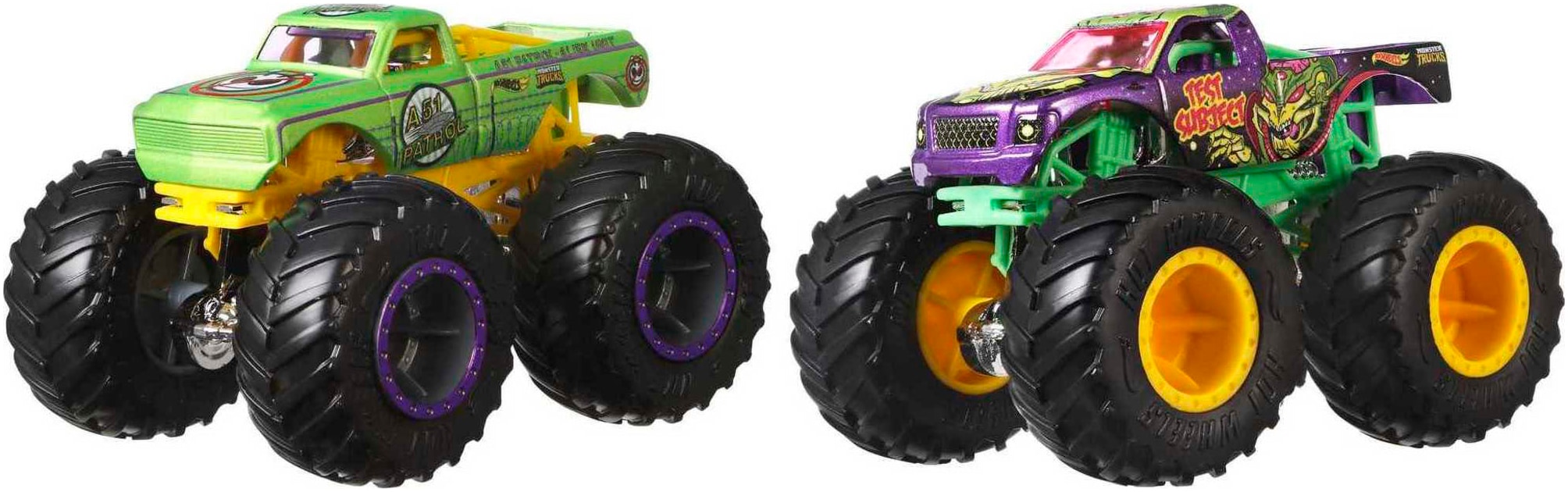 Hot Wheels Spielzeug-Monstertruck »Monster Trucks Die-Cast 2er-Pack«, (Set, 2 tlg.), im Maßstab 1:64, sortiert