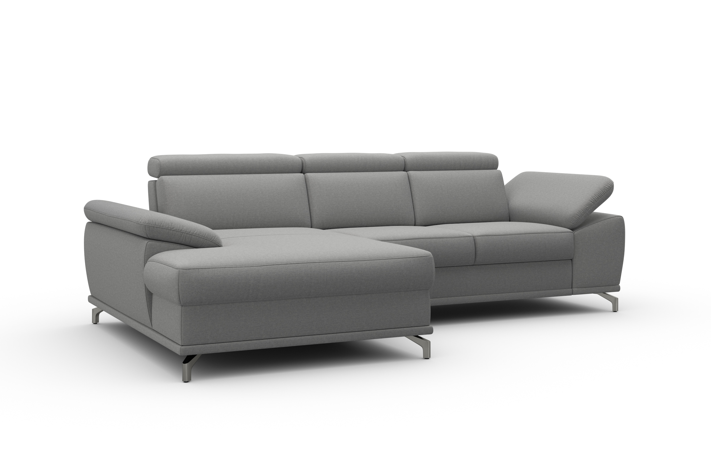 sit&more Ecksofa »Cabrio L-Form, B: 295 cm, mit Sitztiefen-, Arm- & Kopfteilverstellung« 2 Nierenkissen, Federkern, optional Bettfunktion und Stauraum