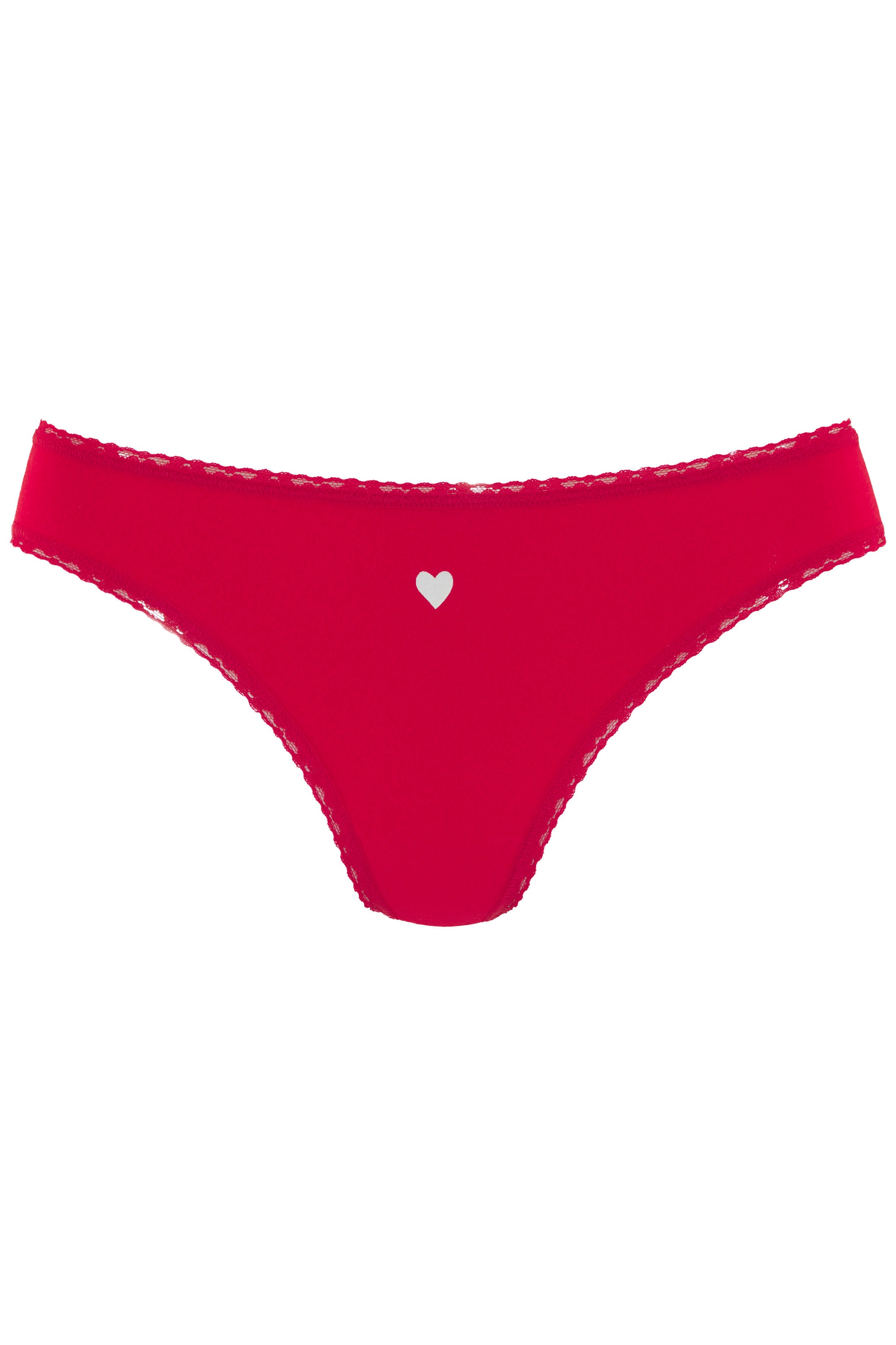 LASCANA String, (5er-Pack), mit süßen Herzchen-Prints und aus elastischer Baumwoll-Qualität