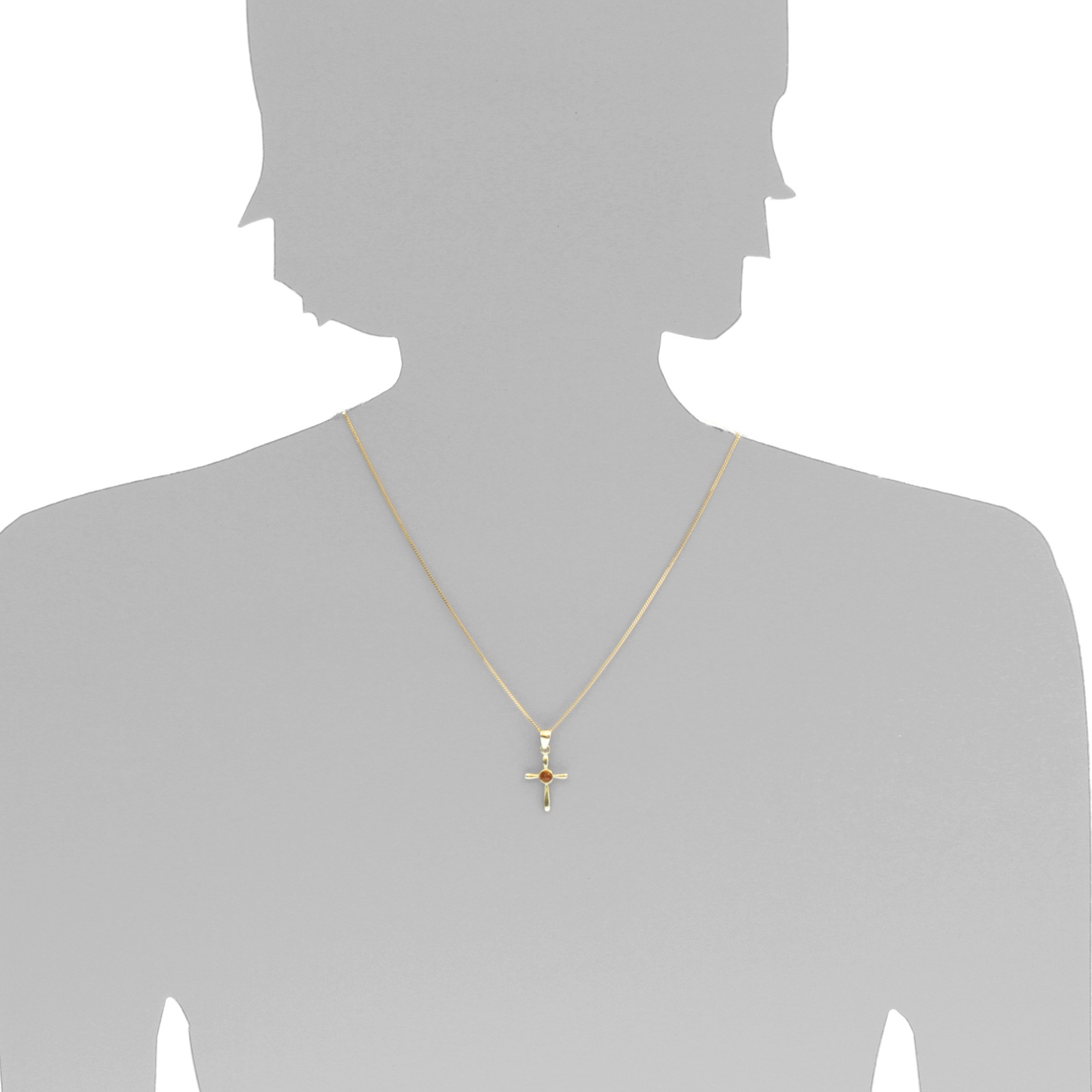 OSTSEE-SCHMUCK Kettenanhänger »- Kreuz 22 x 16 - Gold 333/000 - Bernstein«