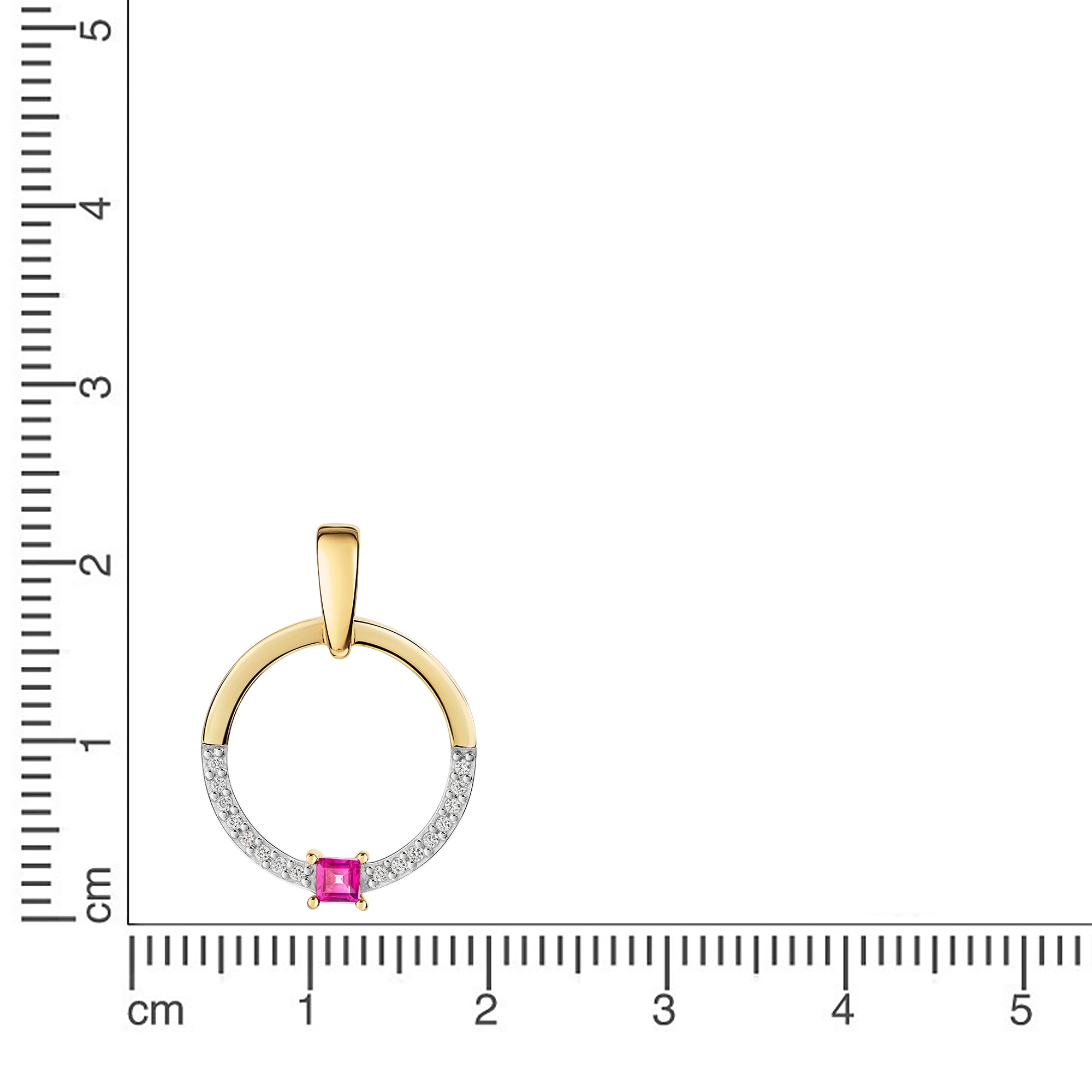 Firetti Kettenanhänger »Schmuck Geschenk Gold 333 Halsschmuck Anhänger Kreis rund«  mit Rubin, Zirkonia (synth.)