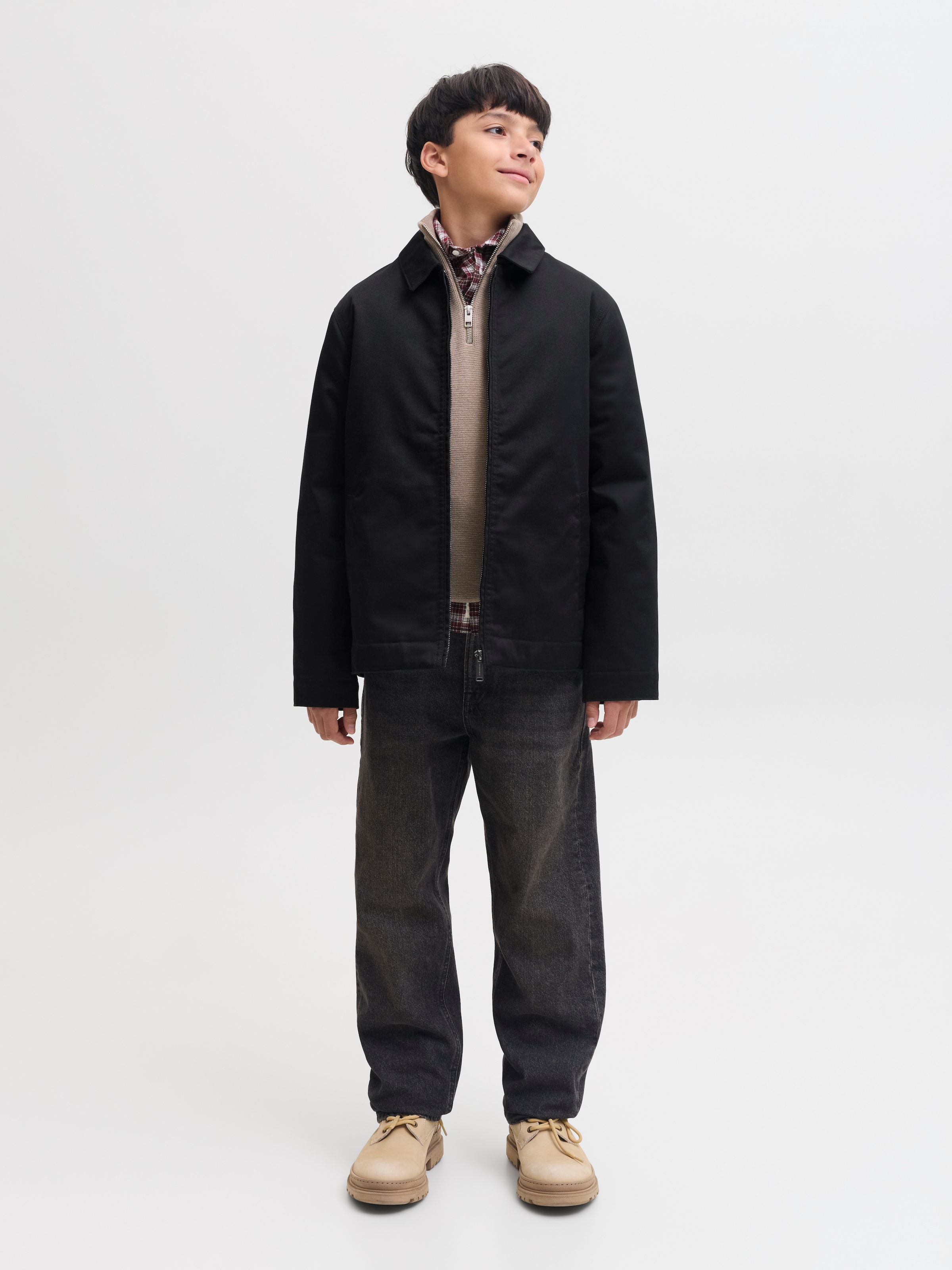 Jack & Jones Junior Kurzjacke »JJECOLTON WORKER JACKET JNR« Materialmix, mit Reißverschluss