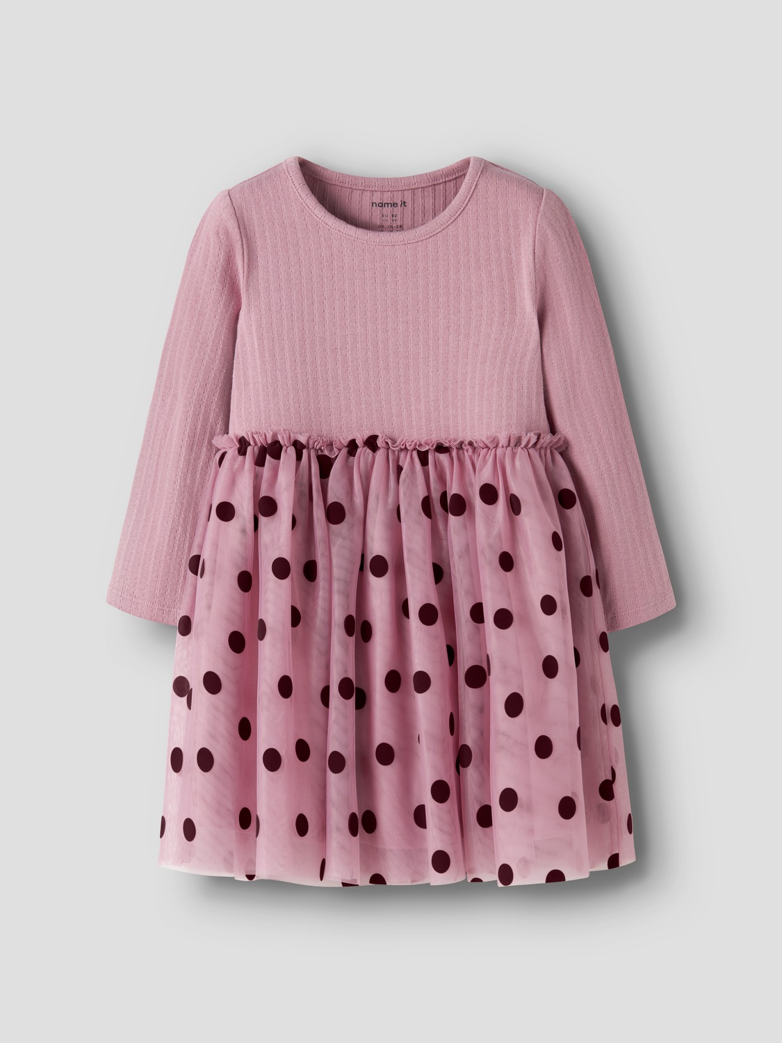 Name It Minikleid »NMFNAGINA LS TULLE DRESS« Baumwollmischung, regular fit