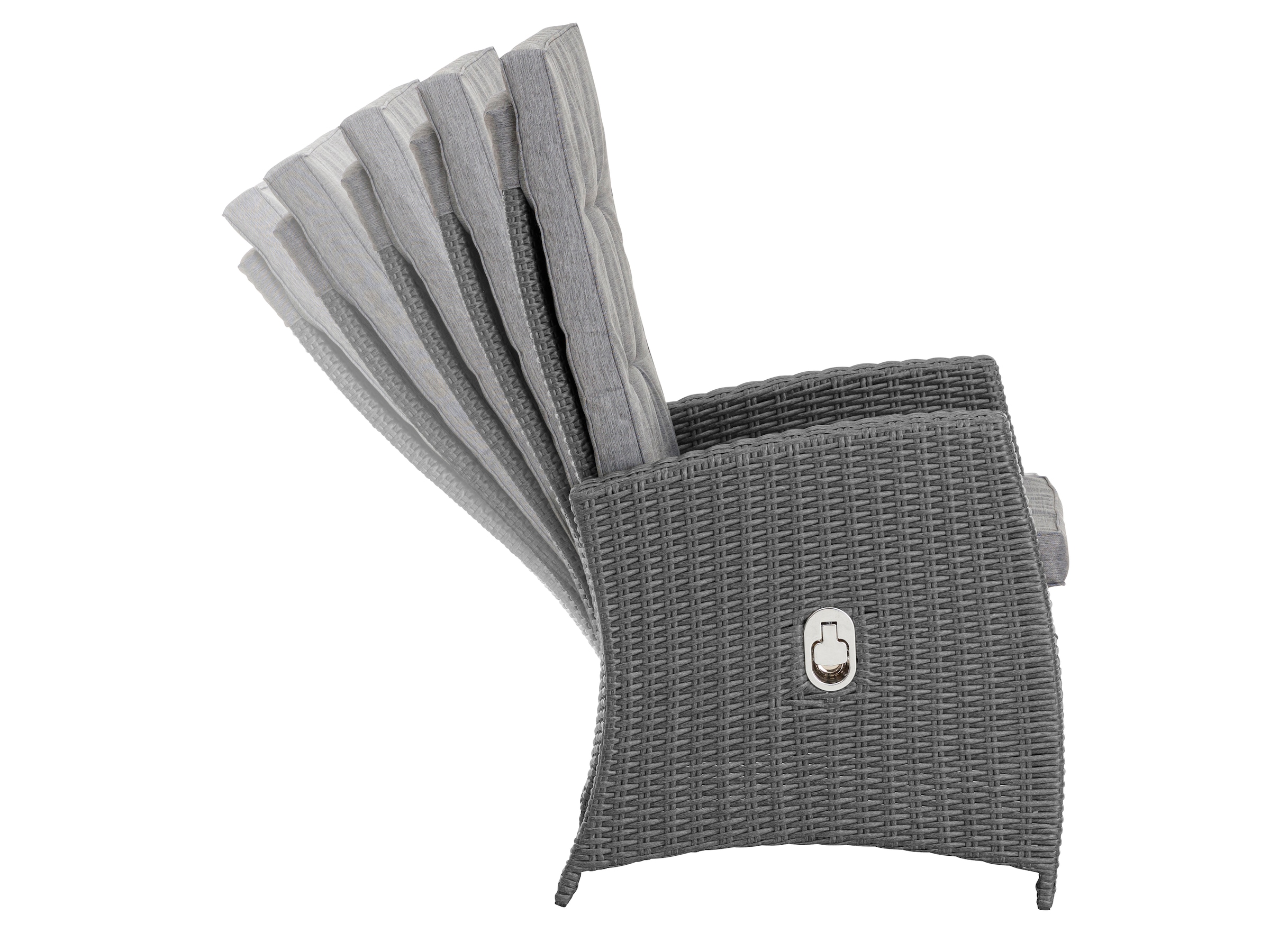 KONIFERA Garten-Essgruppe »»New Paris«« Set, 8 Sessel, Rückenlehne verstellbar, Tisch 100x200x75 cm, inkl. Auflagen, 25 Stk. tlg. Aluminium/Polyrattan