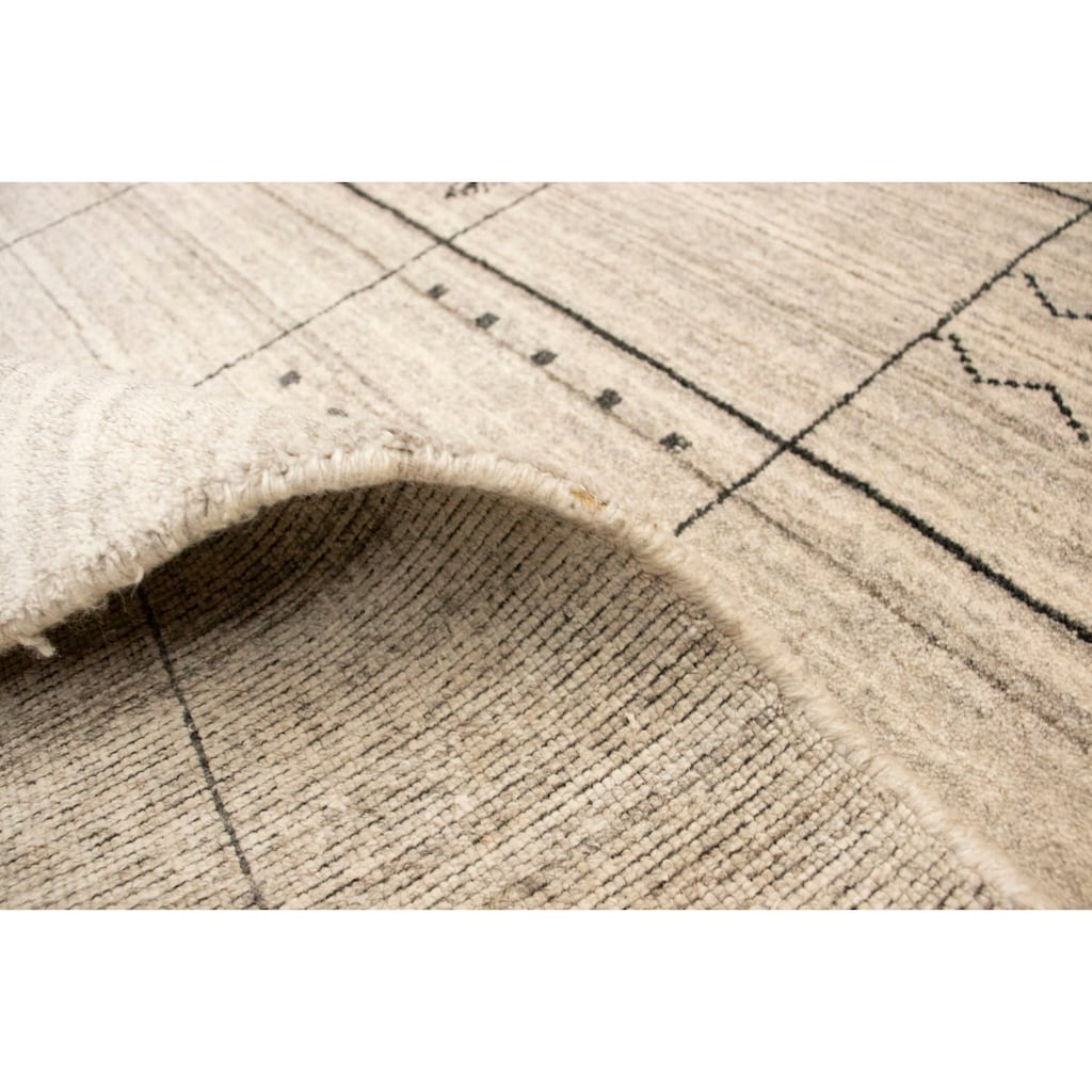 morgenland Wollteppich »Vintage Teppich handgeknüpft silber«, rechteckig