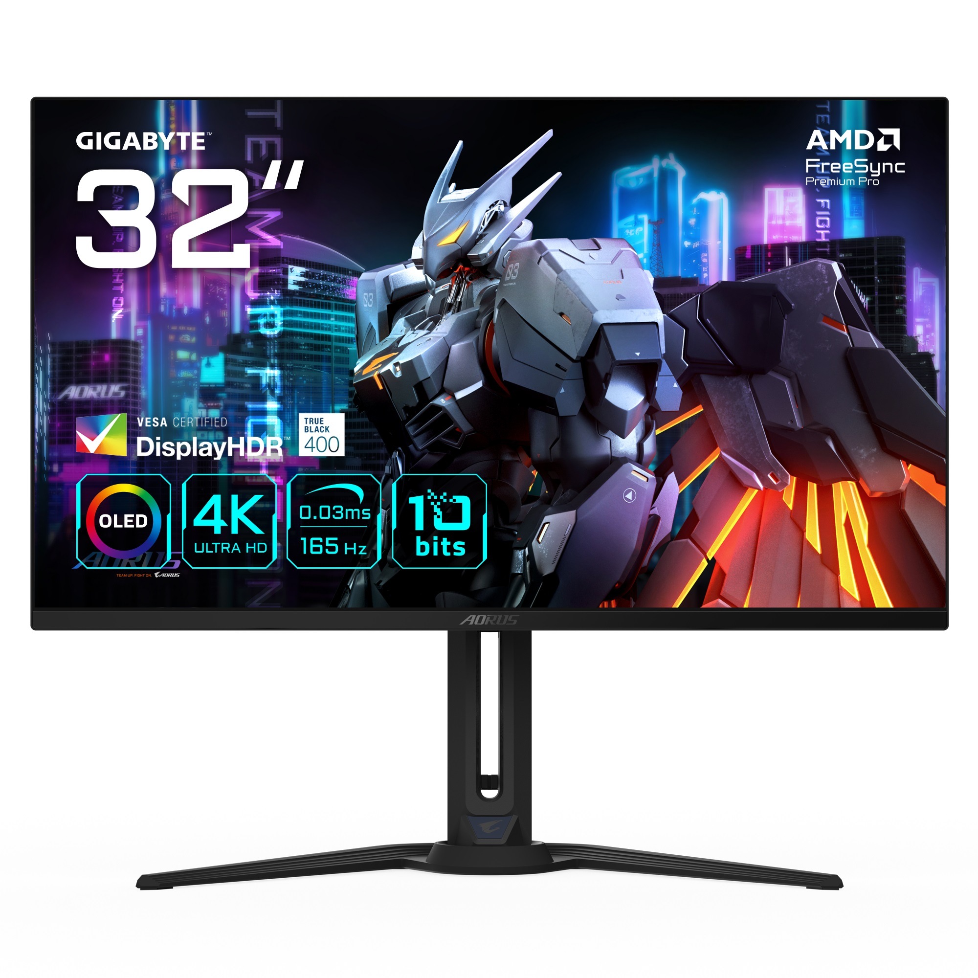 Gigabyte Gaming-Monitor »AORUS FO32U« 80,3 cm/32 ′′ 3840 x 2160 px UHD 0,03 Reaktionszeit 165 Hz in schwarz
