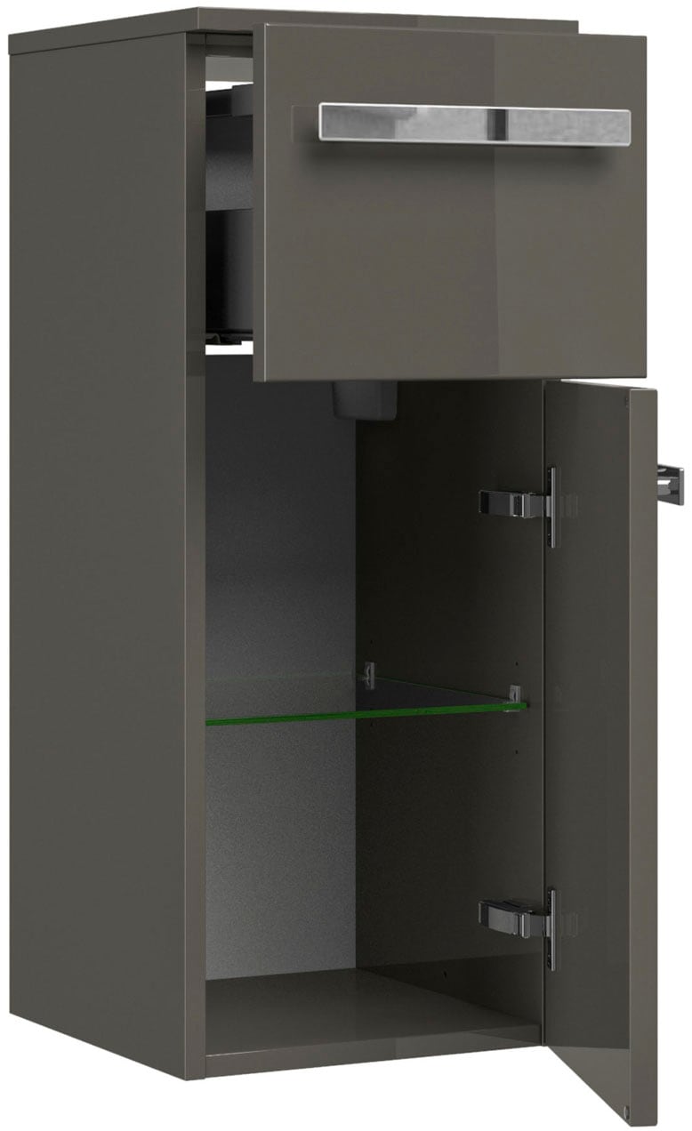 Saphir Badmöbel-Set »Serie 4005, vormontiert, Glaswaschbecken, Spiegelschrank«, (Set, 6 St.), Badezimmer-Set mit Unterschrank, Hängeschrank, Hochschrank, Türdämpfer