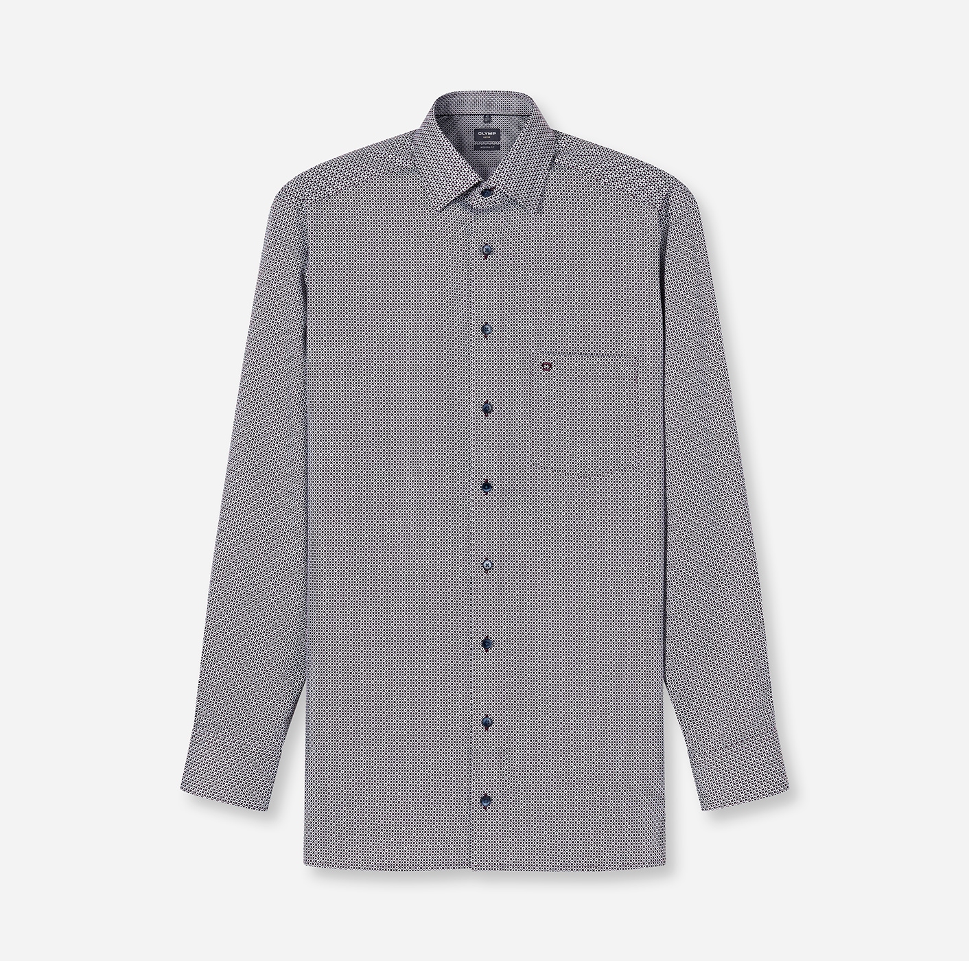 OLYMP Langarmhemd »Luxor« fein gemustert, Businesshemd, modern fit, New Kentkragen