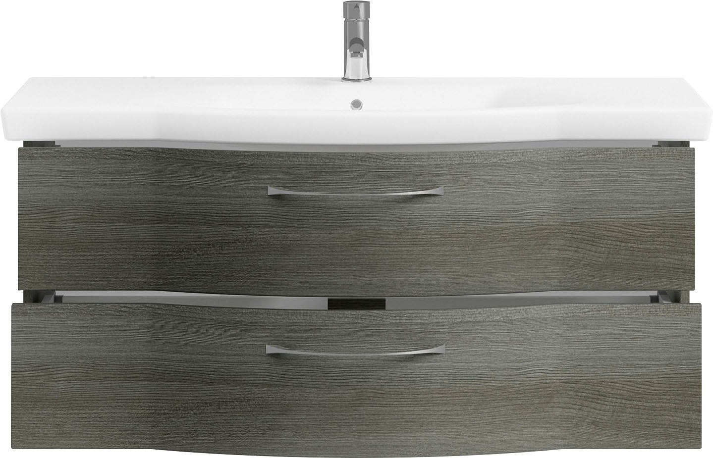 Saphir Badmöbel-Set »6005 Sprint 4-teilig, Keramik-Waschtisch mit LED-Spiegelschrank«, (5 St.), Unterschrank, Midischrank, inkl. Türdämpfer, 5 Türen, 5 Schubladen