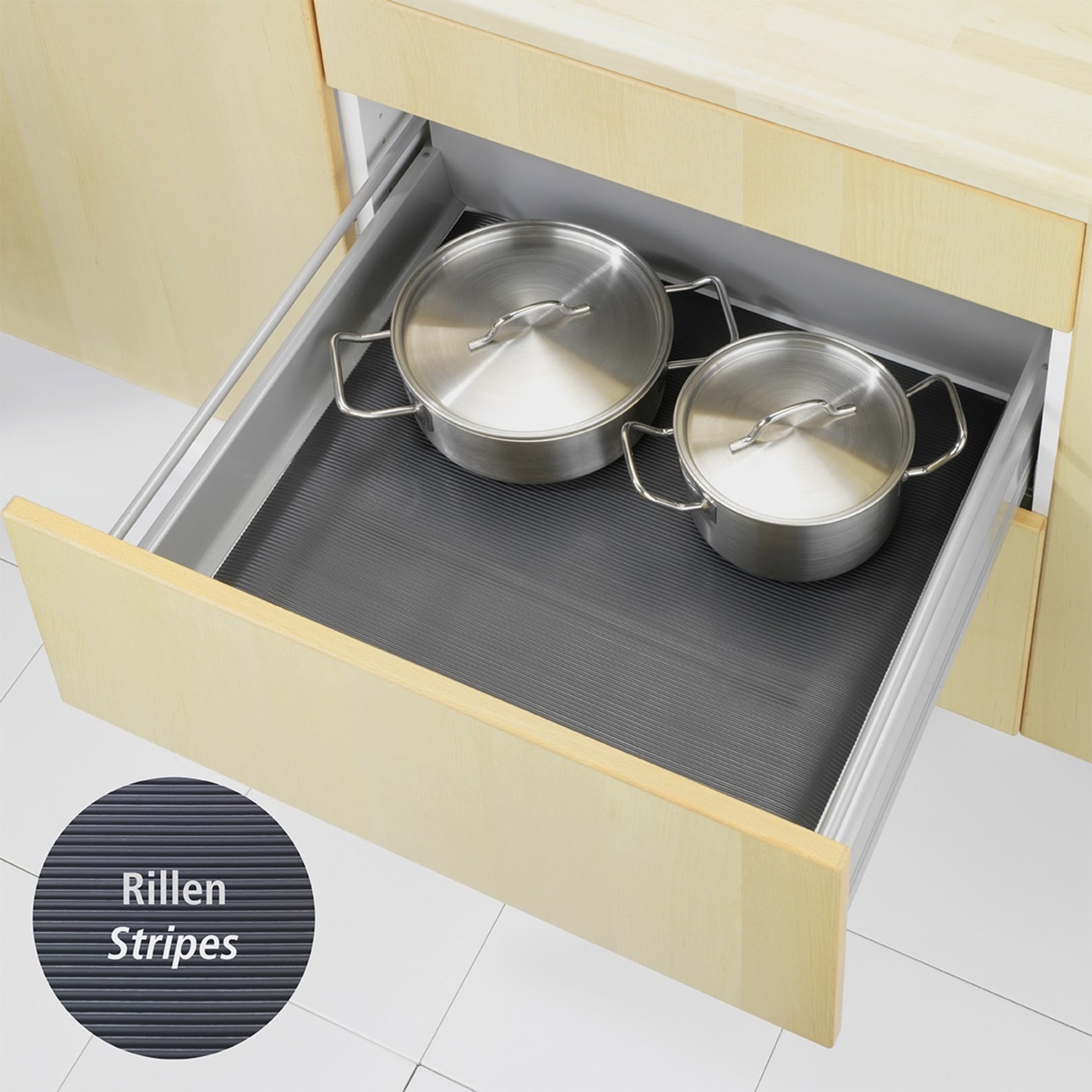 WENKO Schubladenmatte »Modell schwarz« Set, 3 Stk. tlg.