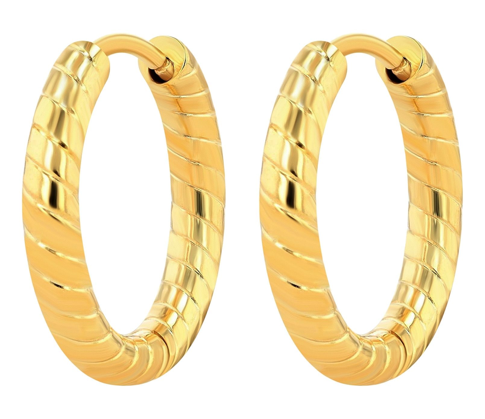 Adelia´s Paar Creolen »Damen Ohrringe ¿ Klappcreole aus Edelstahl«