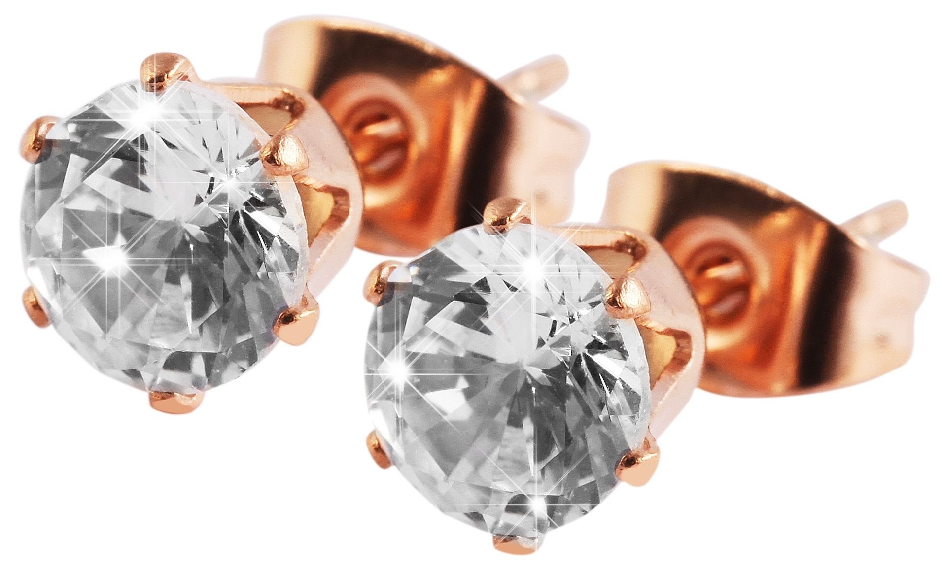 Adelia´s Paar Ohrstecker »Damen Ohrringe ¿ Ohrstecker aus Edelstahl mit Strass Steinchen«