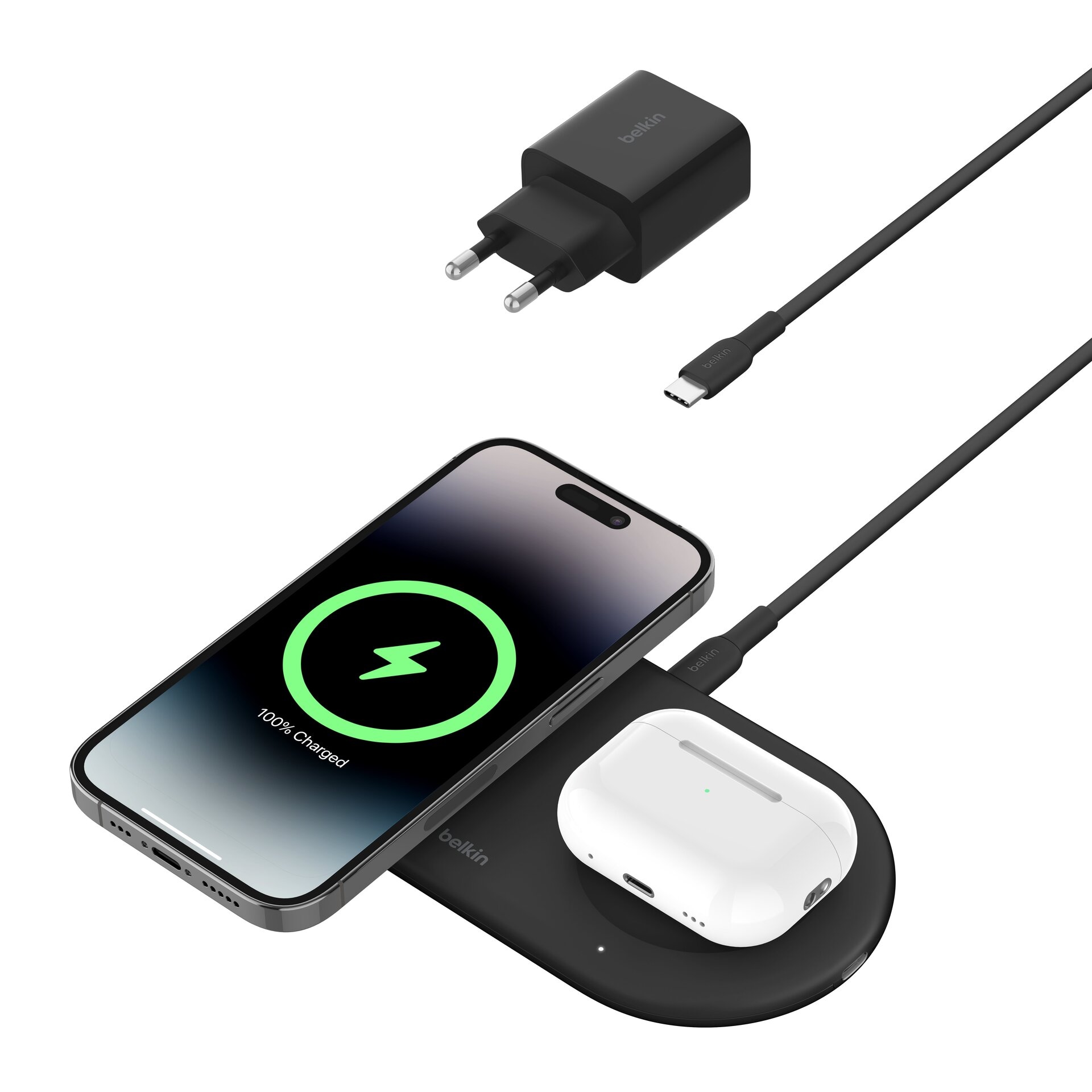 Belkin Wireless Charger »BOOST CHARGE PRO 2in1 Ladepad Qi2 15 Watt«