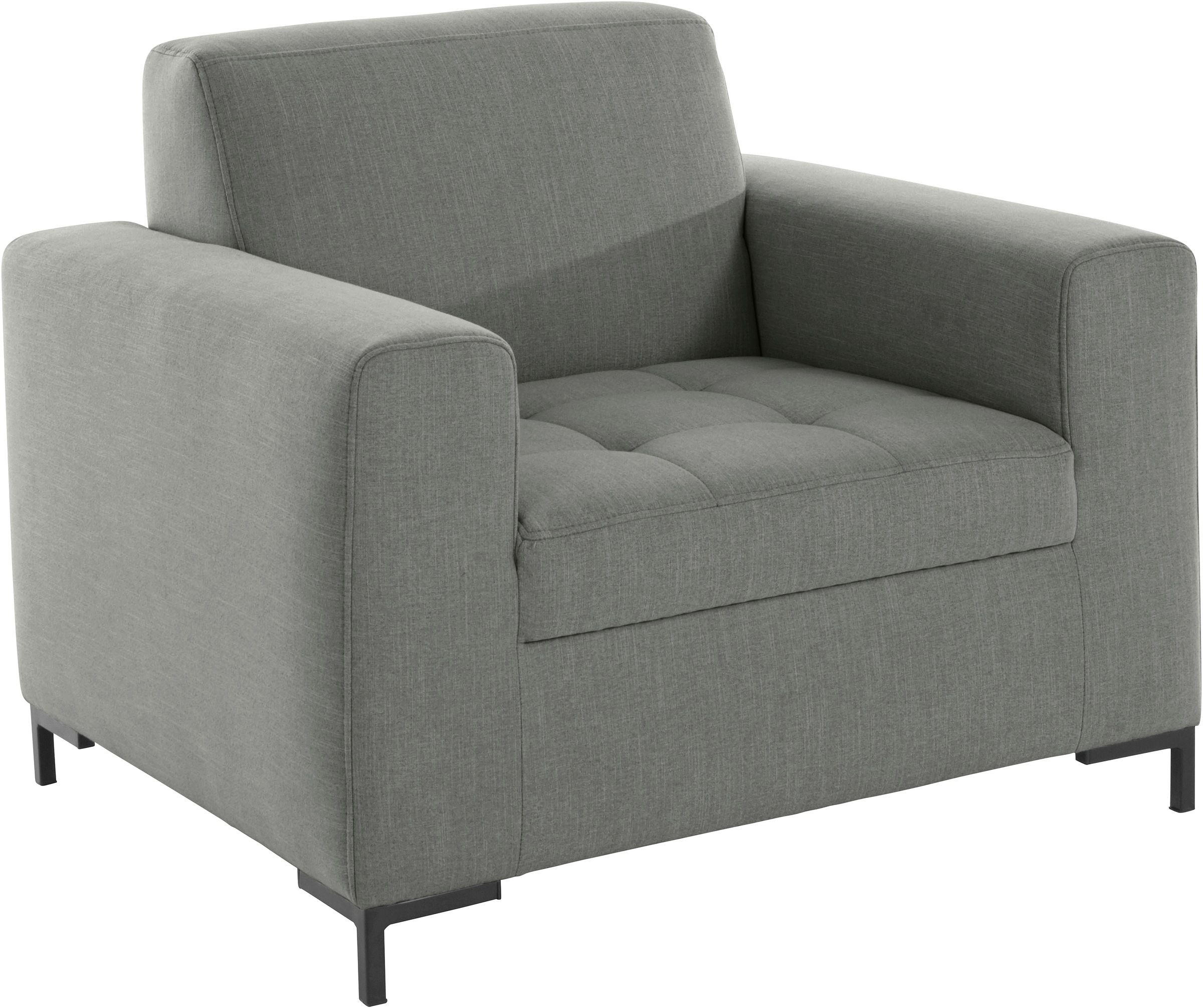 OTTO products Sessel »Grazzo Loungesessel, moderne Sitzheftung, bequemer Einzelsessel«, hochwertige Stoffe aus recyceltem Material, Steppung im Sitzbereich