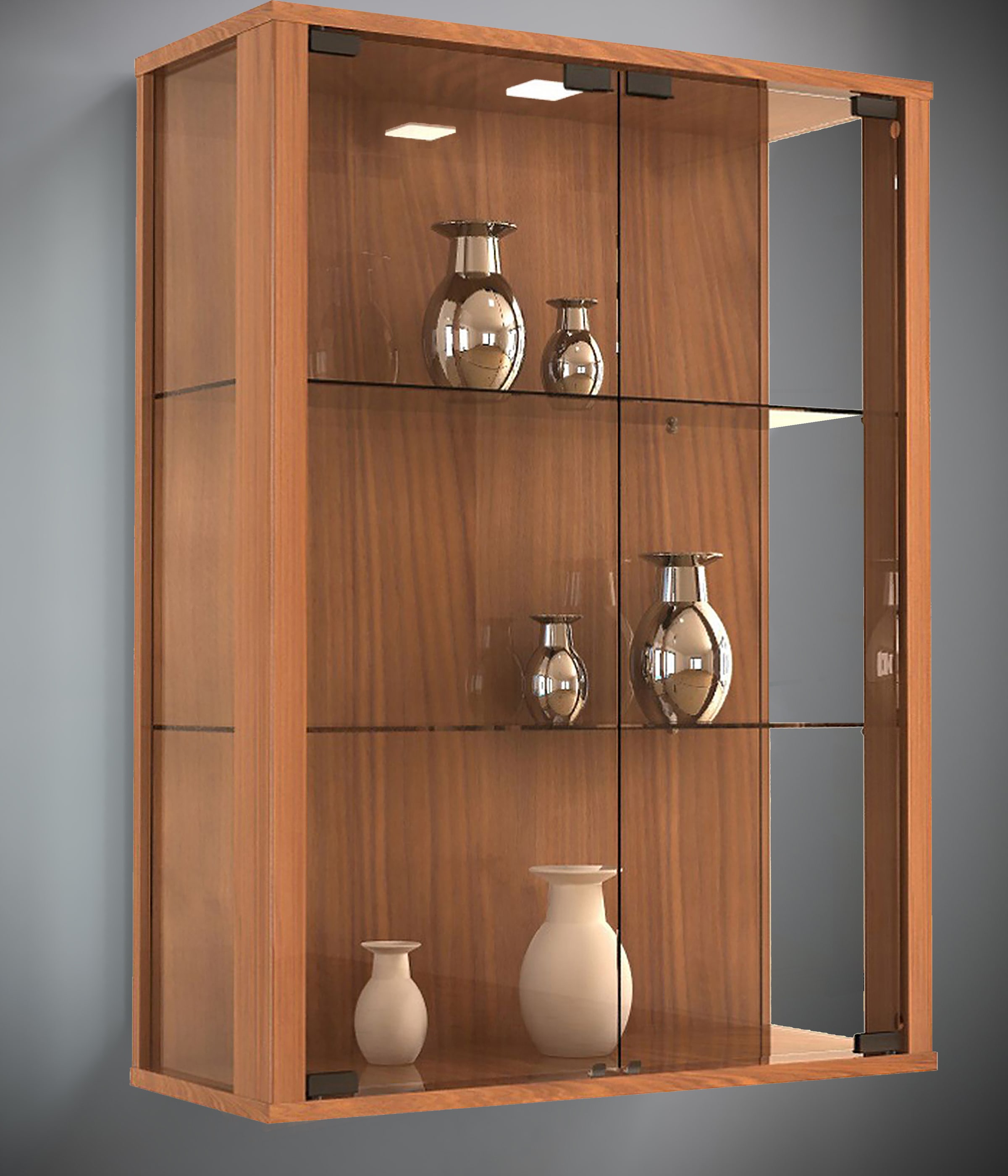 VCM Wandregal »Wandvitrine Hängevitrine Glasvitrine Glas Udina« 1 Stk. tlg.
