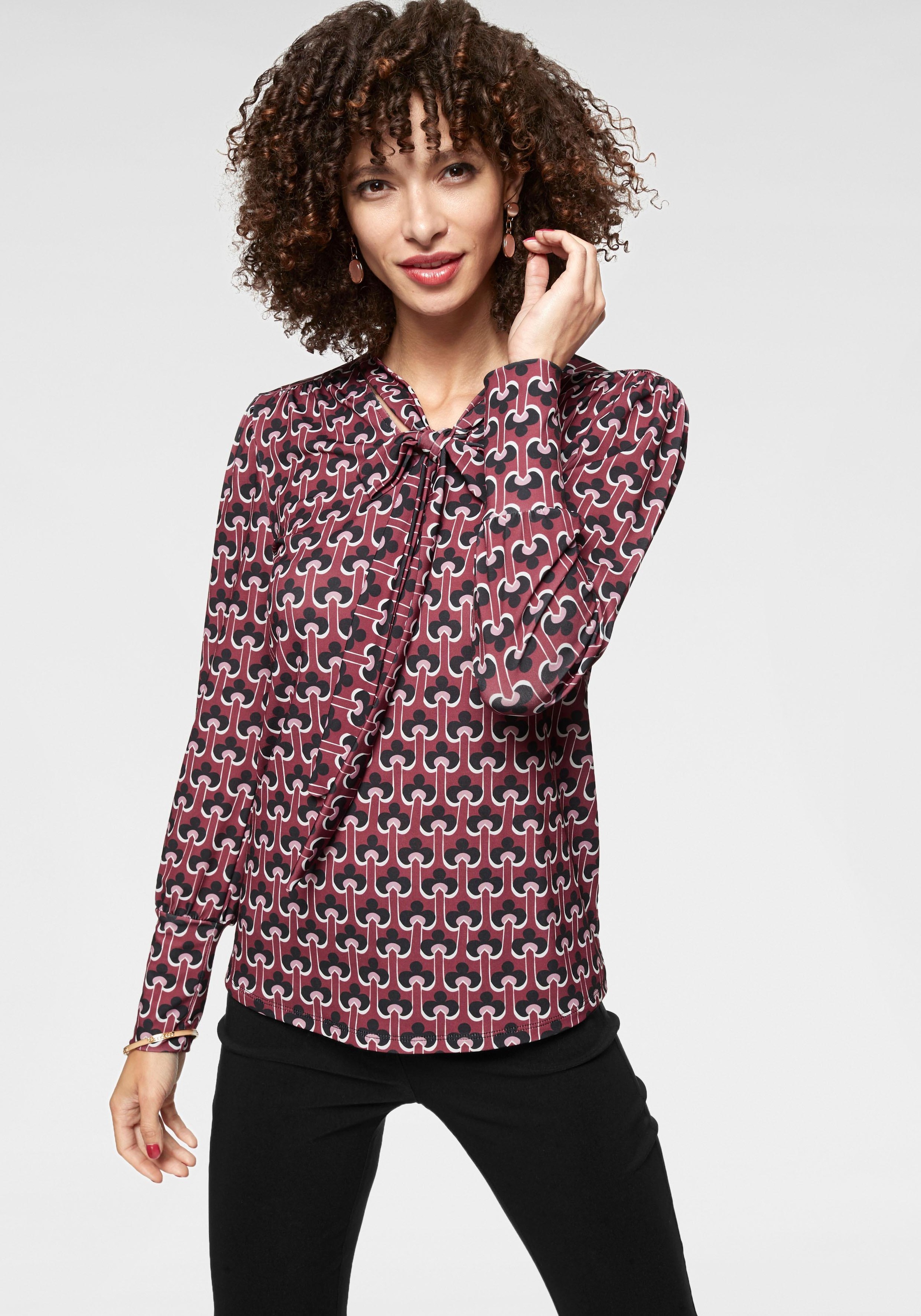 Aniston SELECTED Schluppenbluse, im angesagten Allover-Print