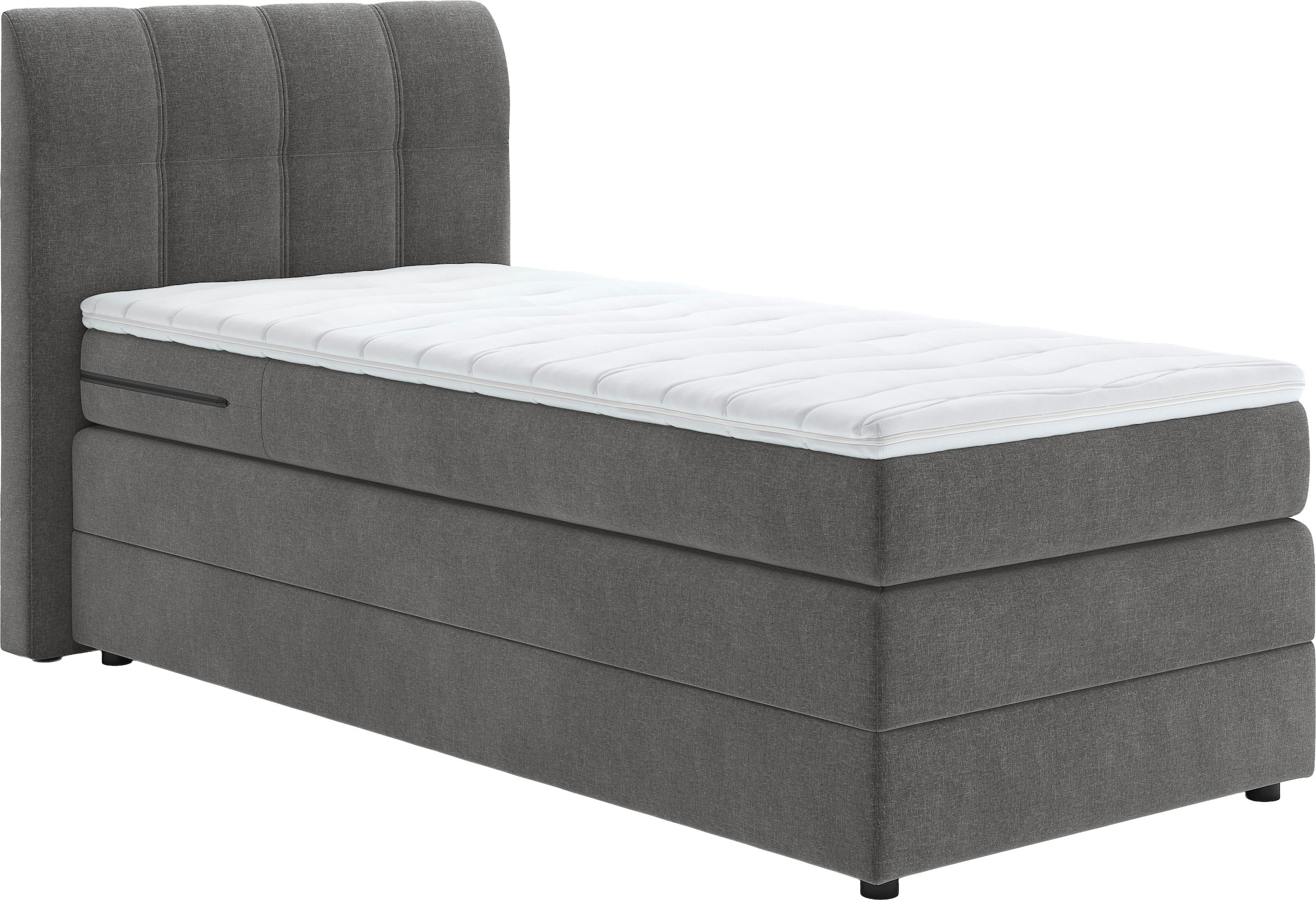 Home affaire Boxspringbett »FINJA mit Bettkasten, inkl. Bonnellfederkern-Matratze H3« besonders komfortable Liegehöhe, mit praktischem Bettkasten
