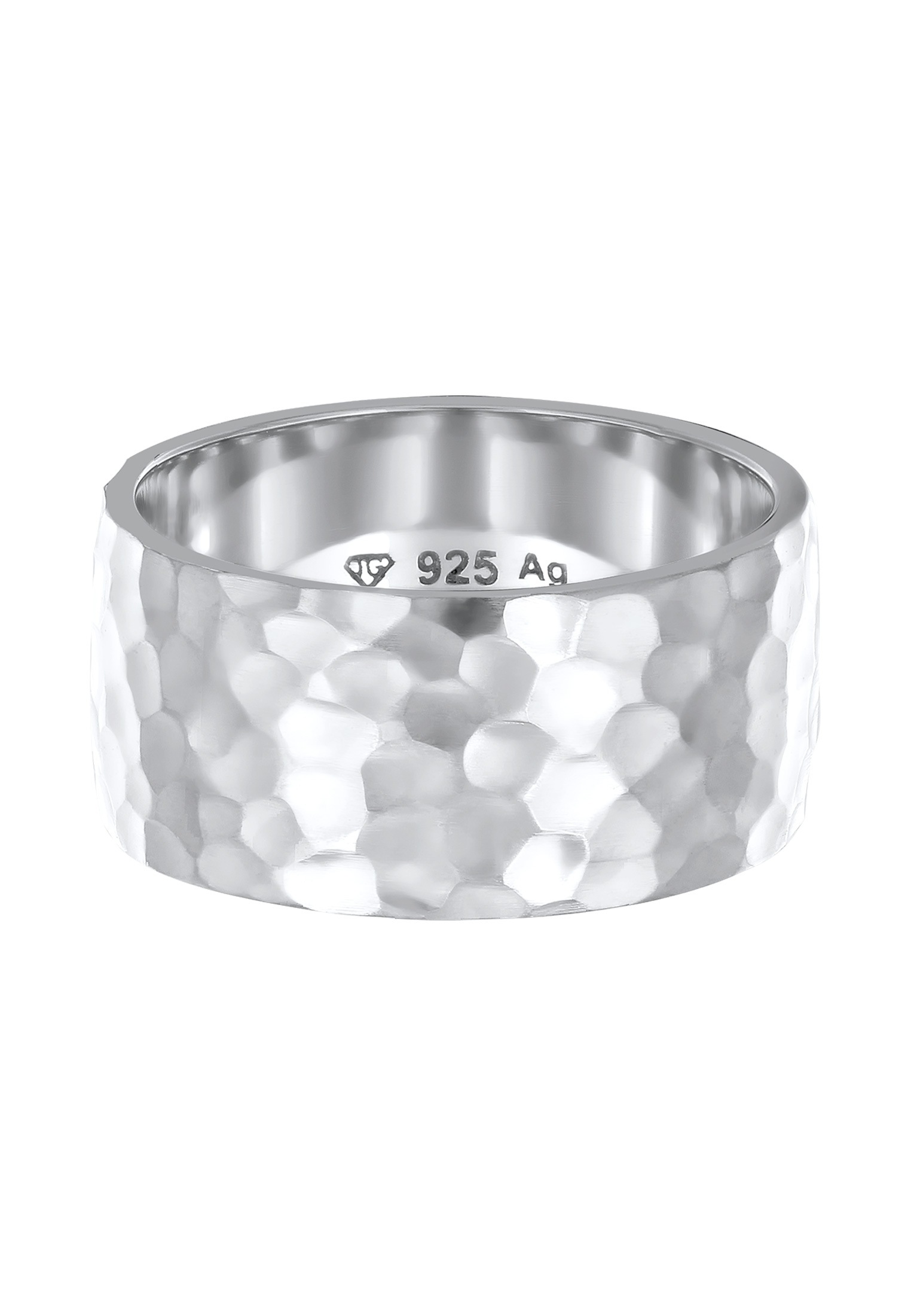 Elli Fingerring »Ring Breit Bandring Gehämmert Matt 925er Silber«