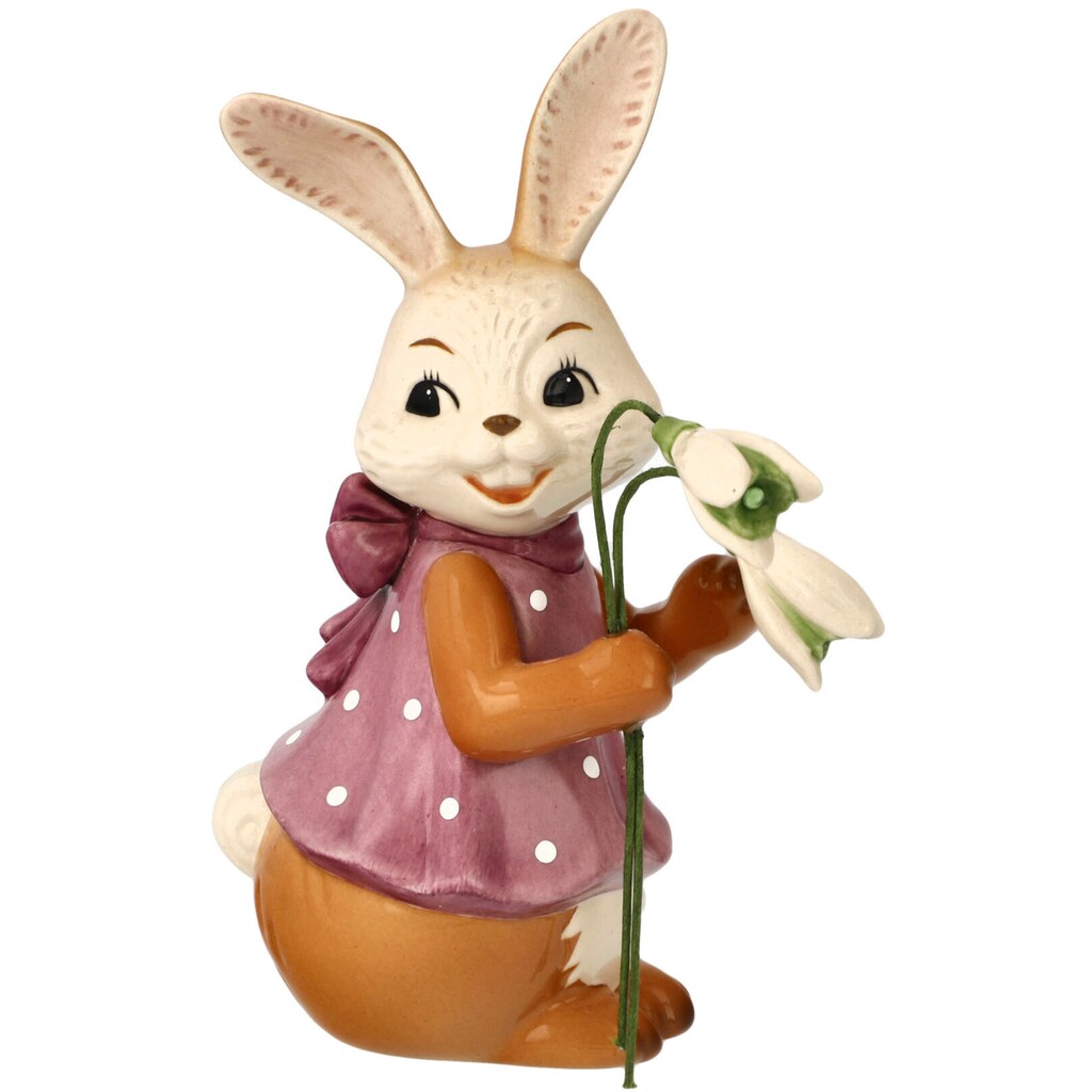 Goebel Osterhase »Ich bring den Frühling«, Sammelfigur, Hasenmädchen mit Schneeglöckchen