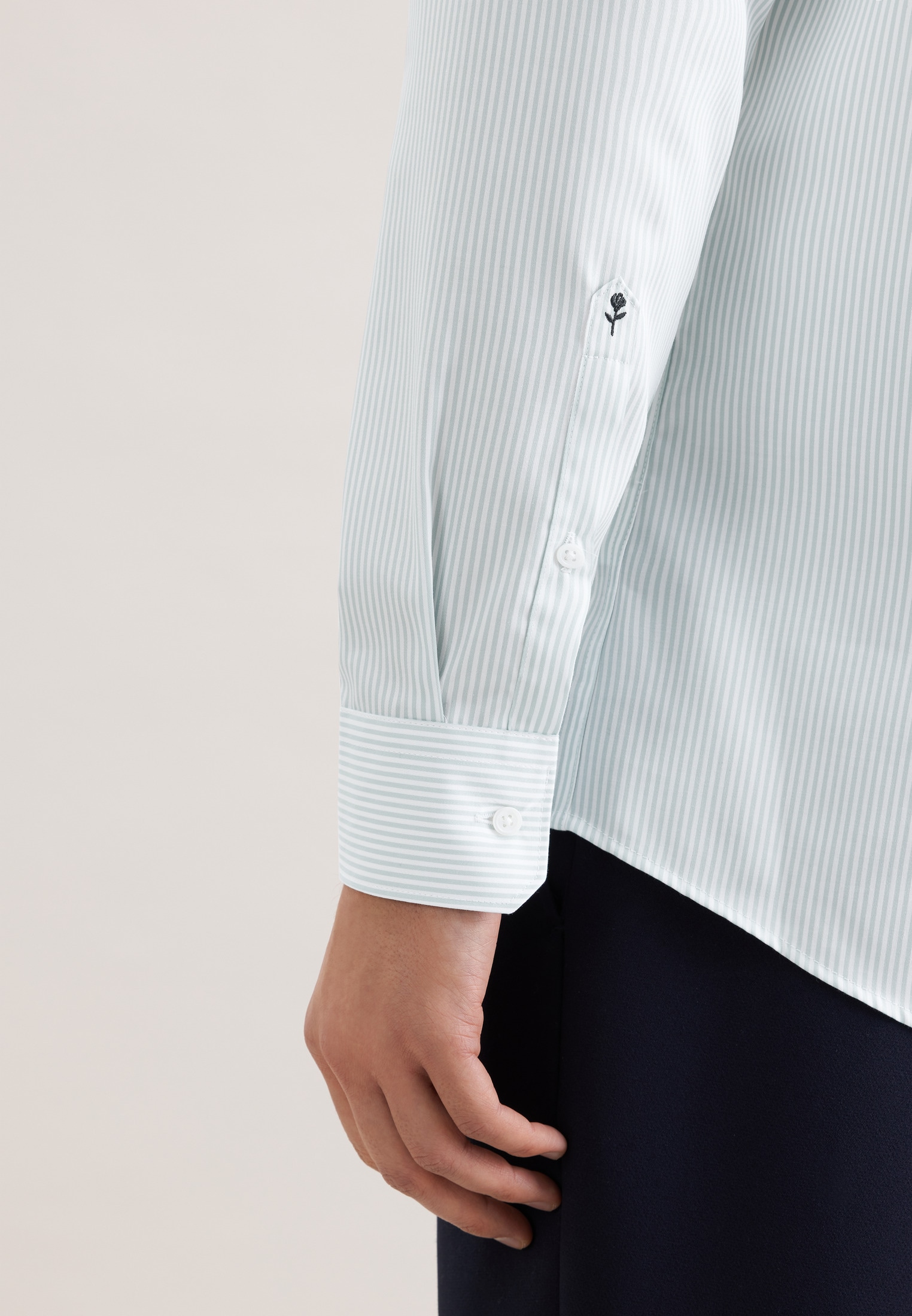seidensticker Businesshemd »Schwarze Rose« Regular 1/1 Button-Down-Kragen Gestreift