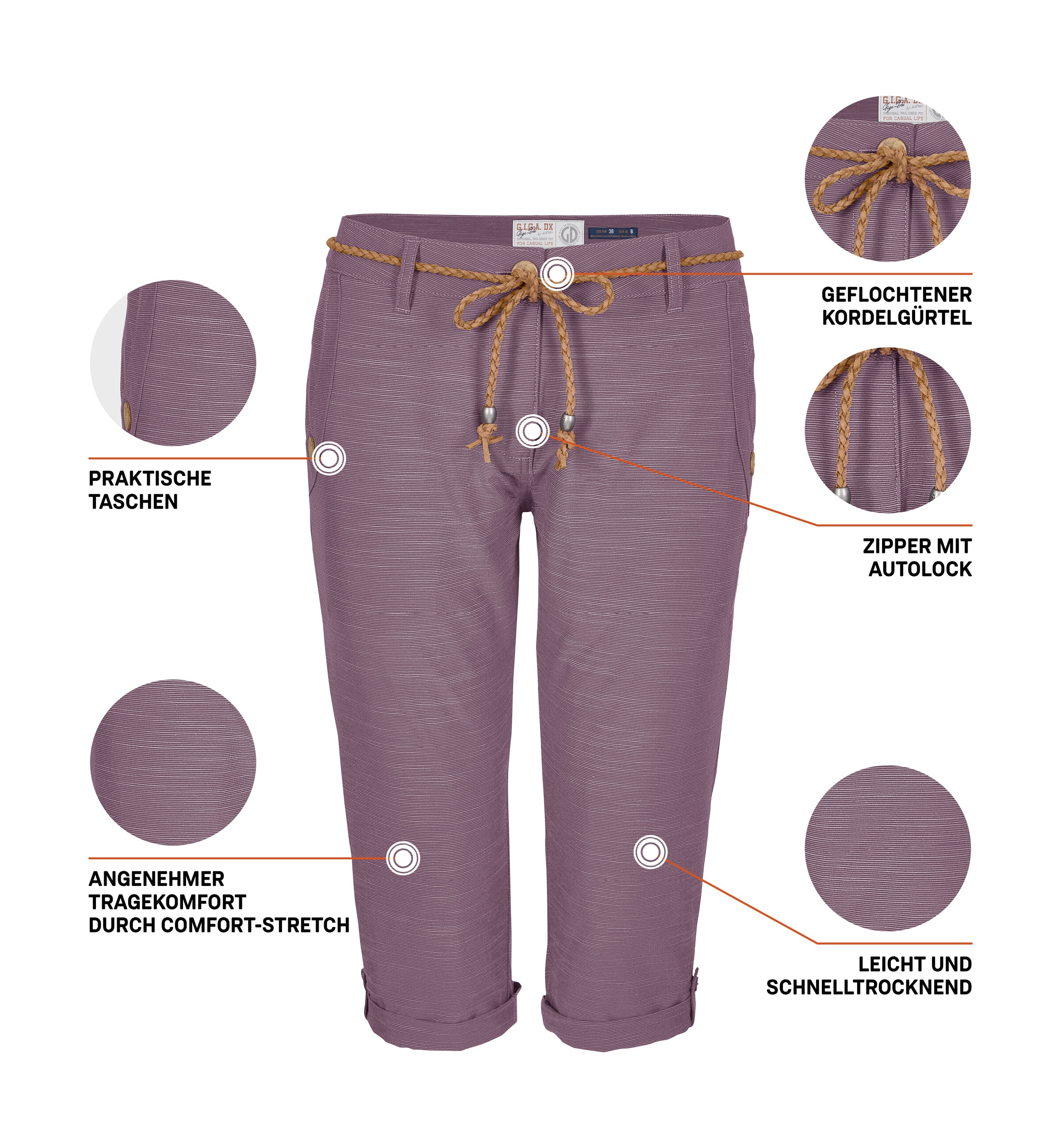 G.I.G.A. DX by killtec 3/4-Hose »GS 93 WMN PNTS«  Caprihose Damen: Stretch, schnelltrocknend, Taschen, Autolock-Zipper