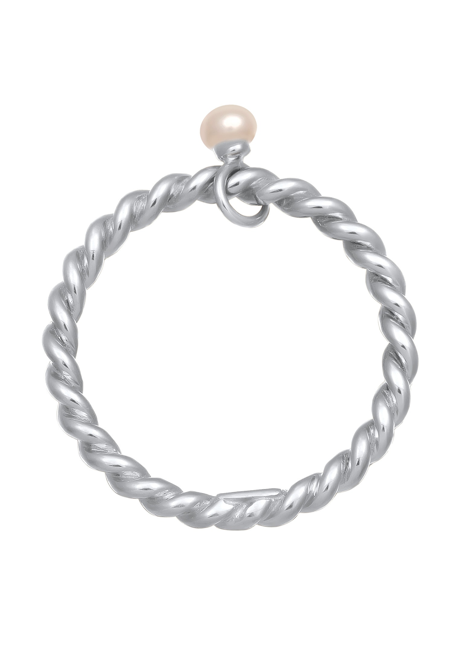 Elli Perlenring »Ring Bandring Stapelring Kordel Twist Perle 925 Silber«