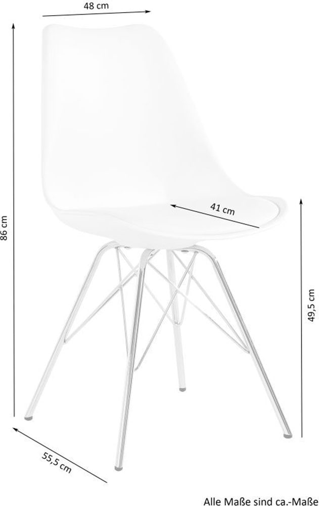 2 (Set), Sitzschale St., Homexperts OTTO Sitzkissen »Ursel in 4-Fußstuhl 01«, Kunstleder Online Shop Kunstleder, mit