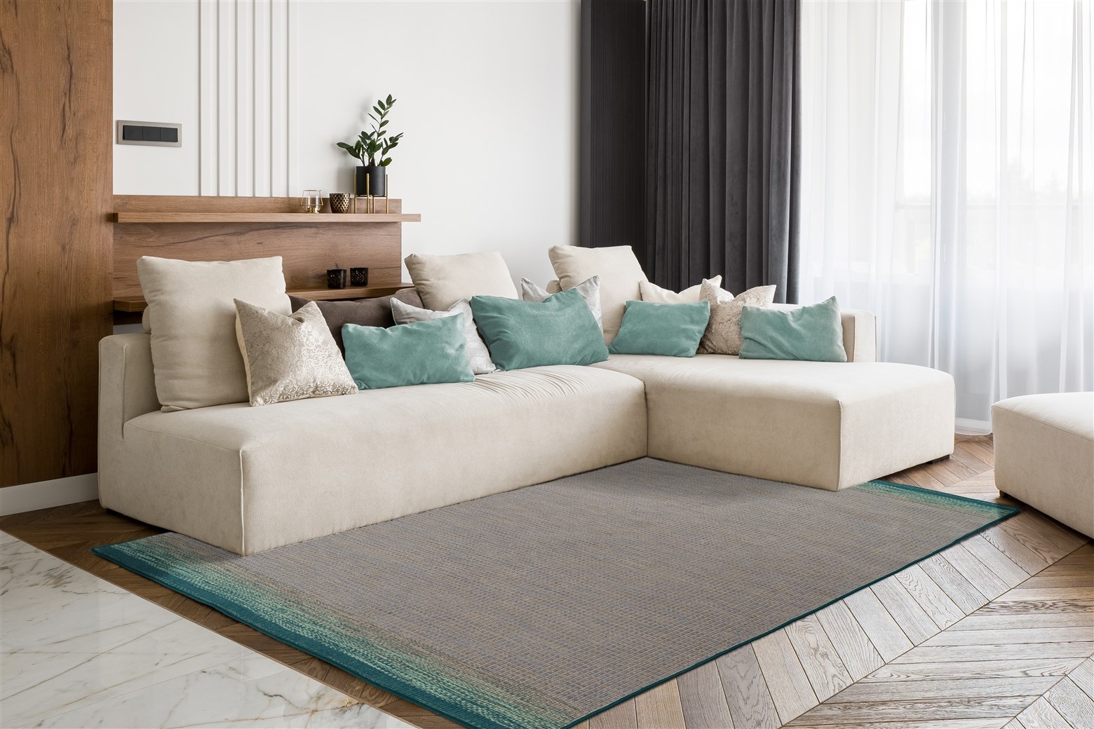 Padiro Teppich »Twice 325«, rechteckig, 13 mm Höhe, Handgearbeitet, Naturteppich, beidseitig verwendbar