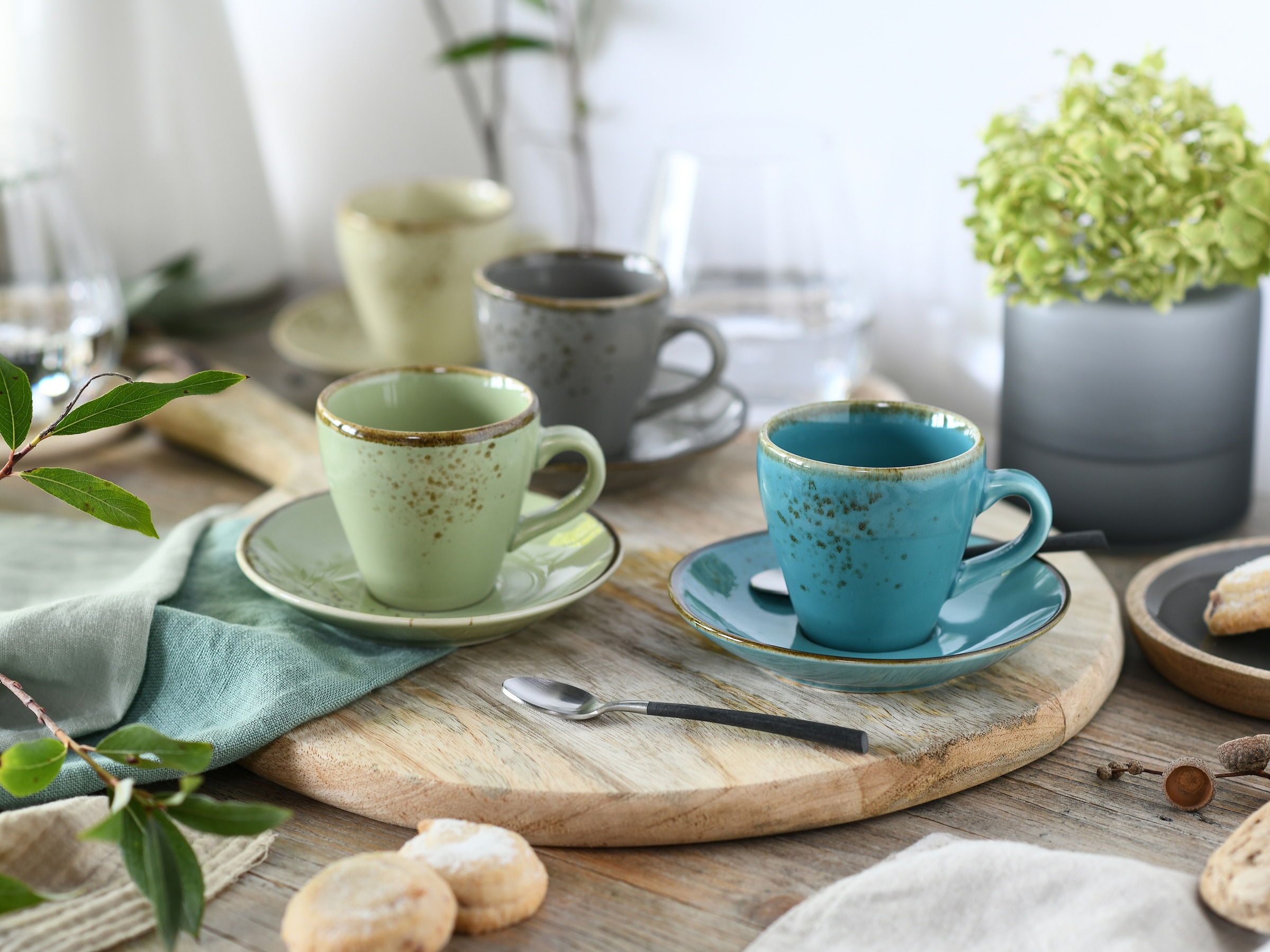 CreaTable Tasse »Tassen Set NATURE COLLECTION« Bistrotassen, 4 Cappuccinotassen, 4 Espressotassen, je mit Untertassen