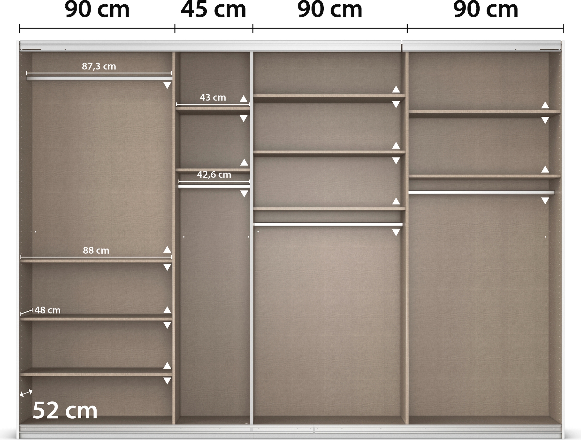 rauch Schwebetürenschrank »Kleiderschrank Schrank Garderobe AGORDO mit Dekor- oder Hochglanzfront«, sowie Metallgriffleisten und viel Stauraum