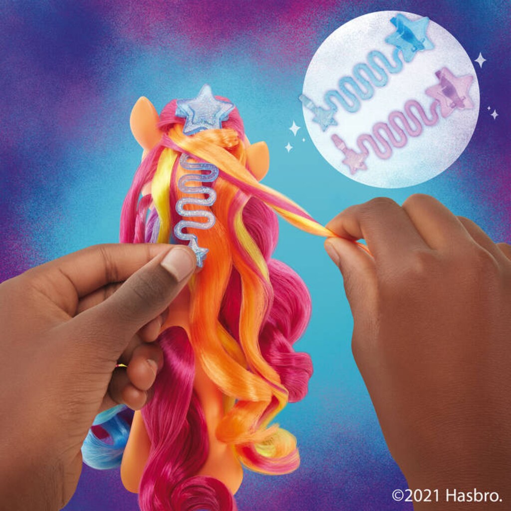 Hasbro Spielfigur »My Little Pony, A New Generation - Regenbogenmähne Sunny Starscout«, mit langen, pinkfarbenen Haaren und Sternschnuppen-Schönheitsfleck