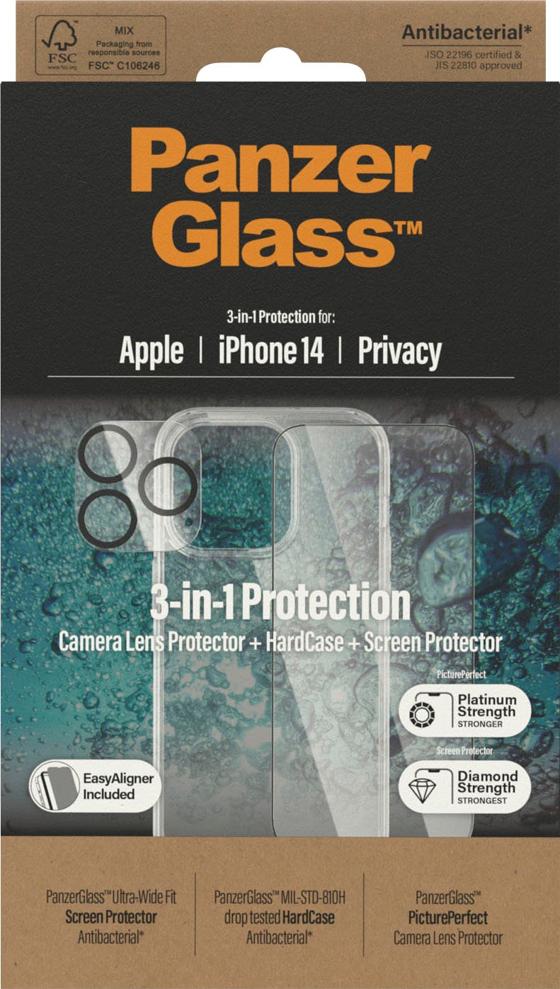 PanzerGlass Displayschutzglas »Set: Privacy Glass+Case - iPhone 14 6,1«